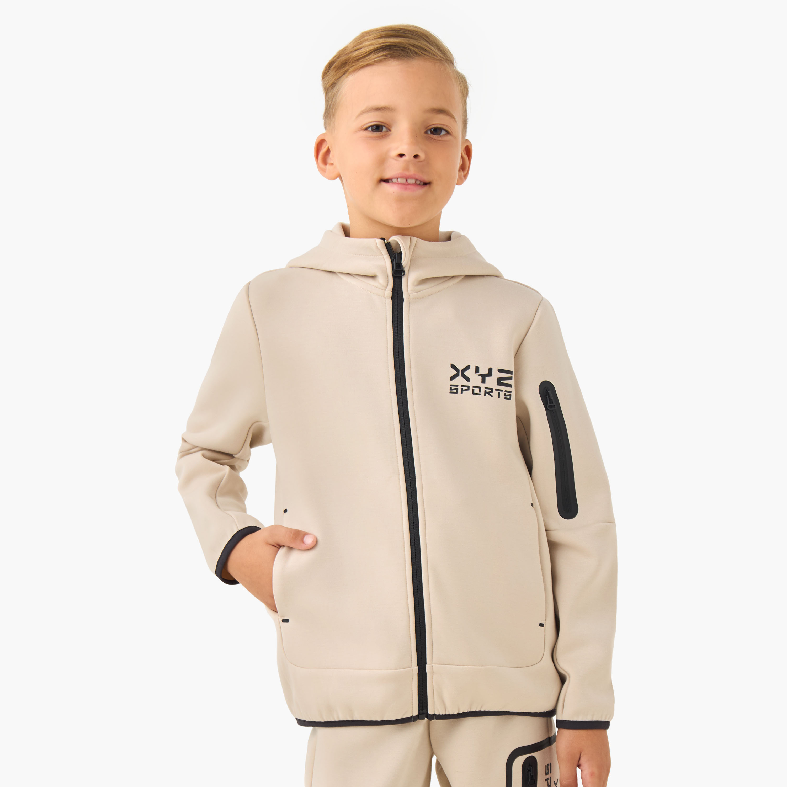 XYZ Boys Sweatshirt and Joggers Set with Print - Cotton - Long Sleeves - Hooded Neck-boys-clothing-sportswear-sets-image-2