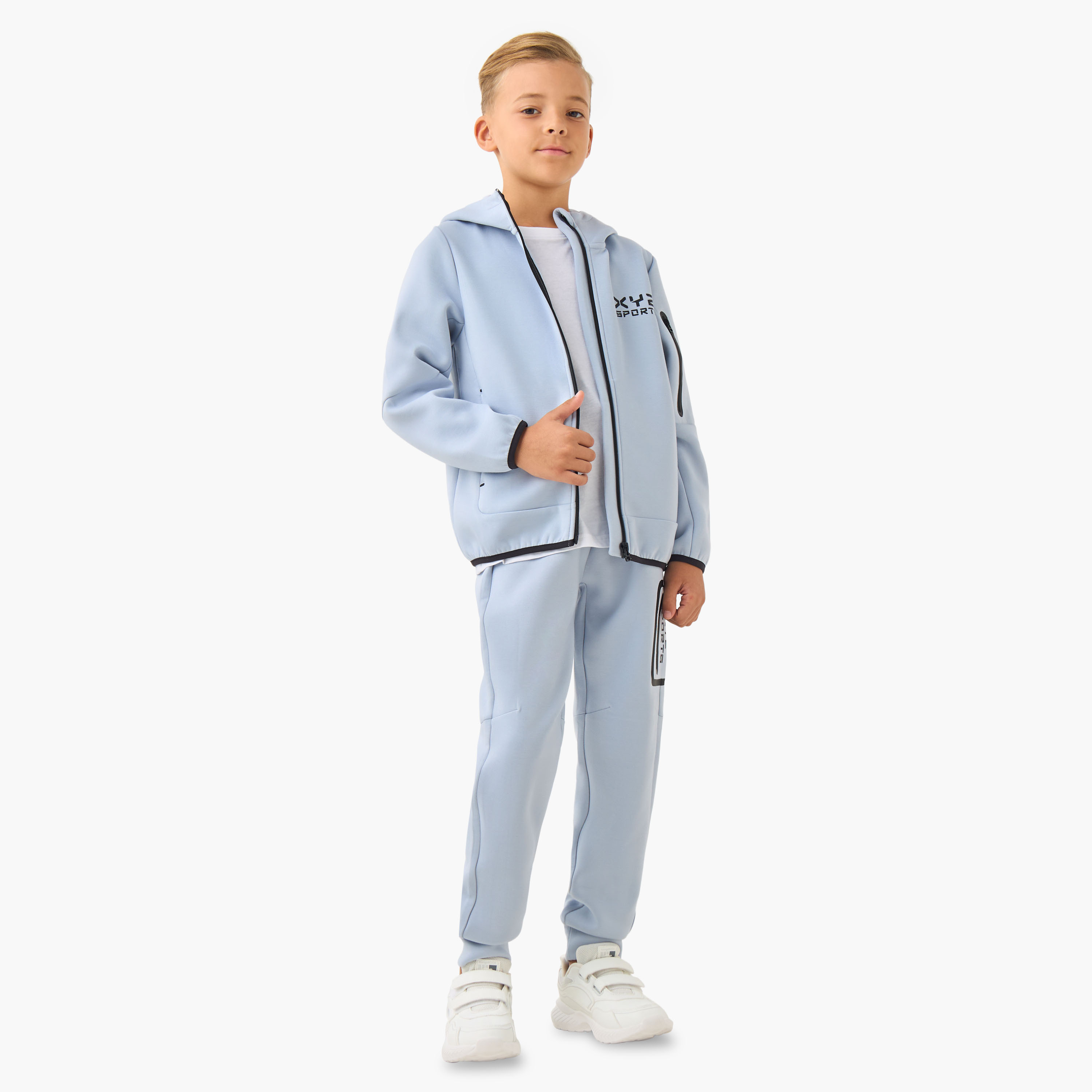 XYZ Boys Jacket and Joggers Set with Print - Cotton - Long Sleeves - Hooded Neck-boys-clothing-sportswear-sets-image-1