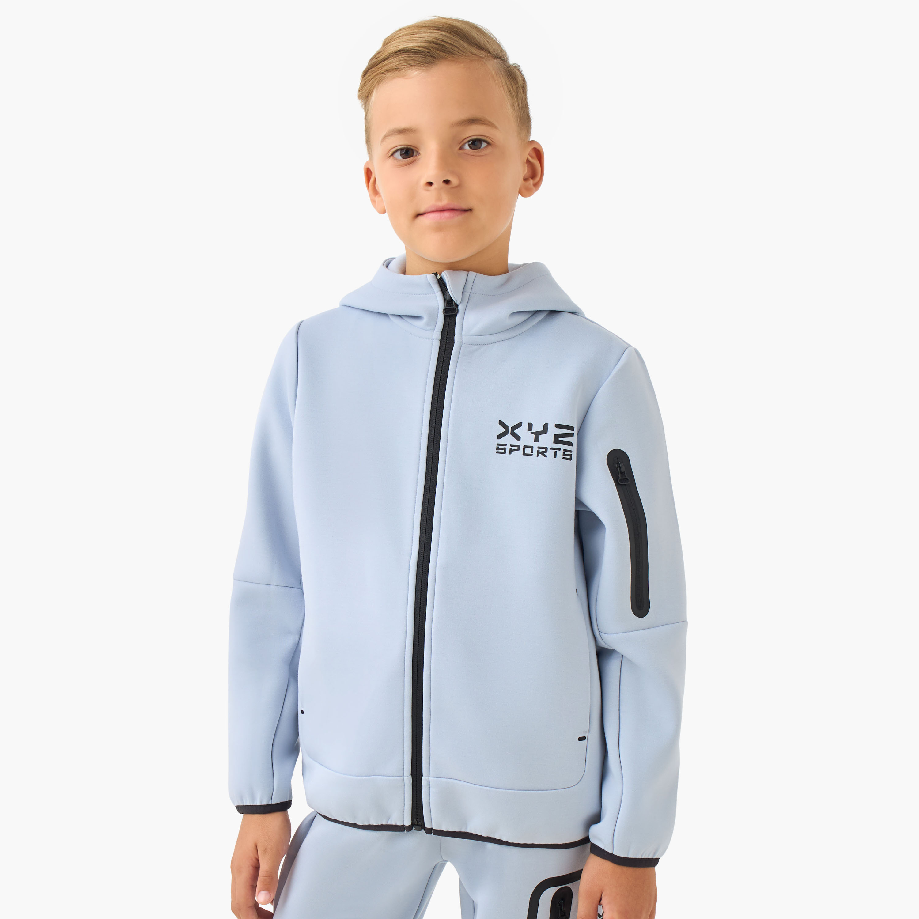 XYZ Boys Jacket and Joggers Set with Print - Cotton - Long Sleeves - Hooded Neck-boys-clothing-sportswear-sets-image-2