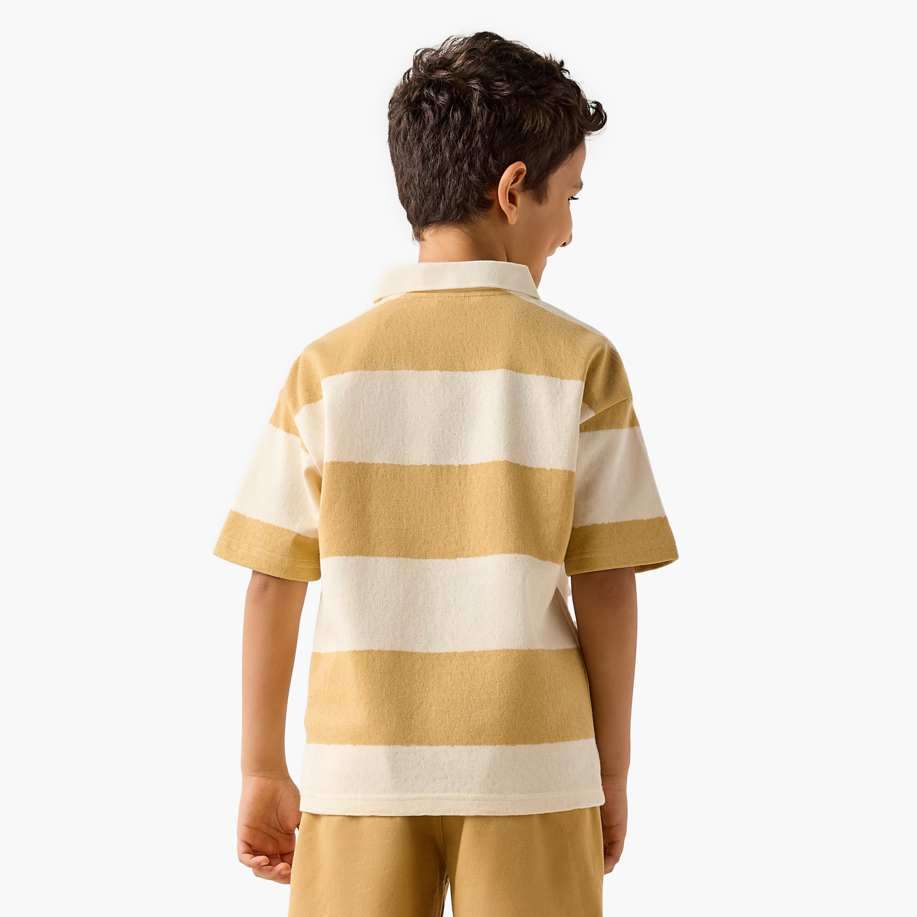 Eligo Striped Polo T-shirt with Short Sleeves-boys-clothing-tshirtsandpolos-image-3