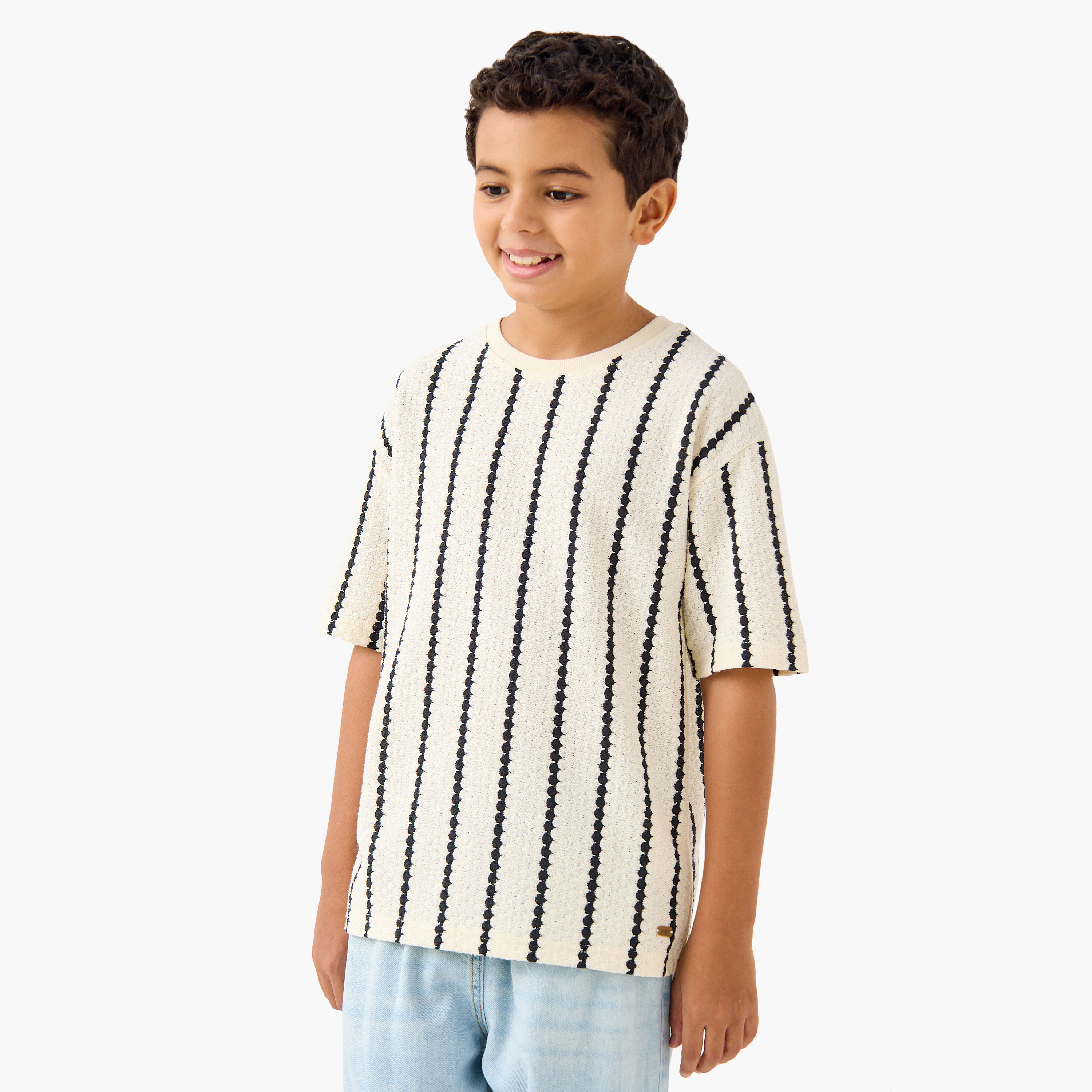 Eligo Striped T-shirt with Short Sleeves-boys-clothing-tshirtsandpolos-image-1
