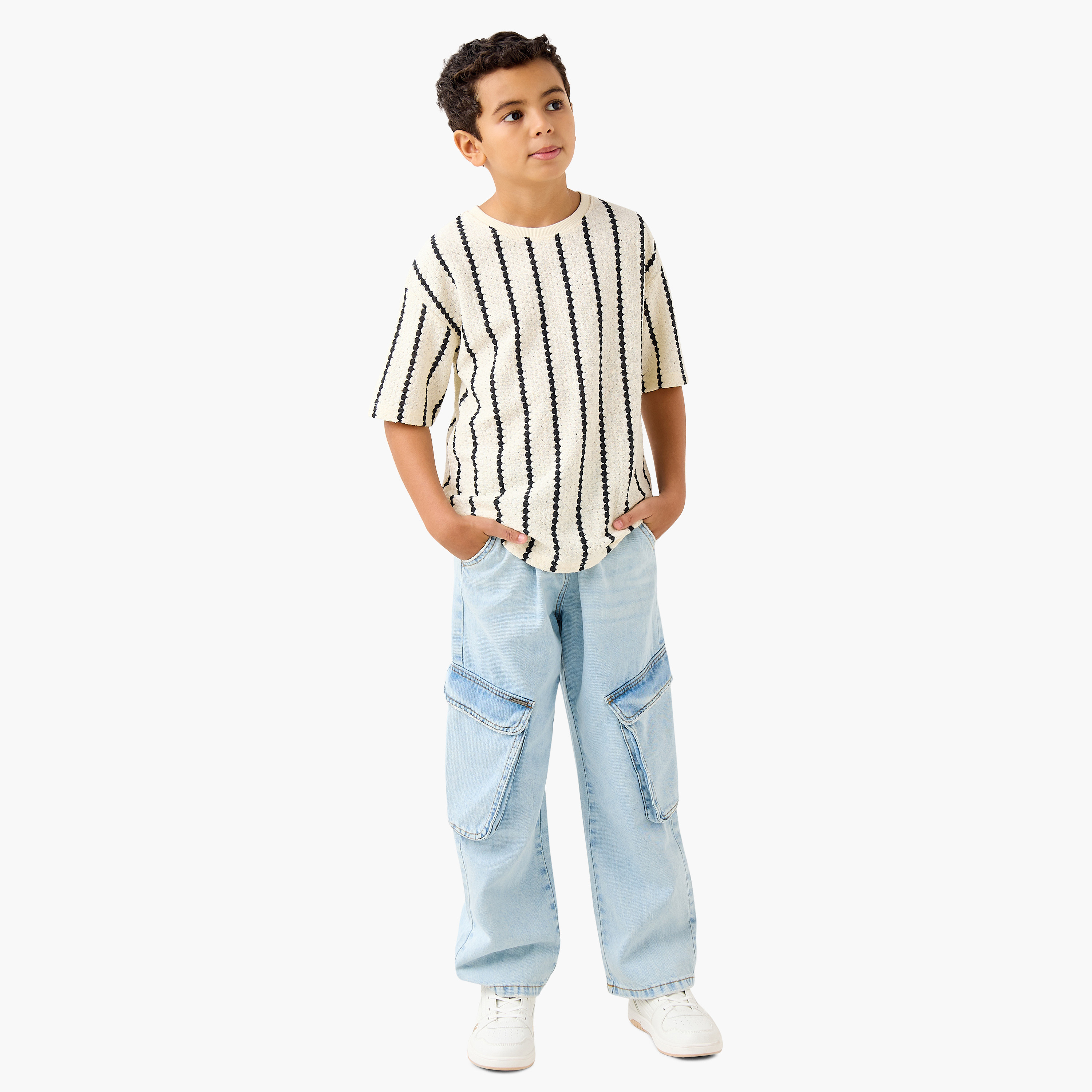 Eligo Striped T-shirt with Short Sleeves-boys-clothing-tshirtsandpolos-image-2