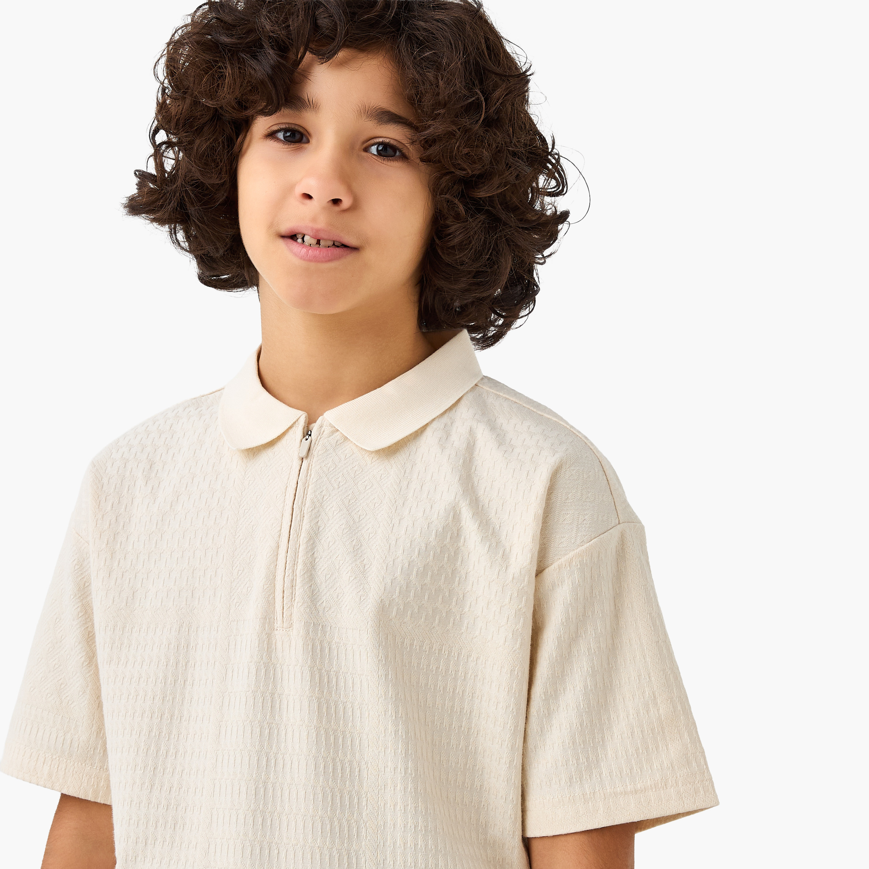 Eligo Textured Polo T-shirt with Short Sleeves-boys-clothing-tshirtsandpolos-image-4