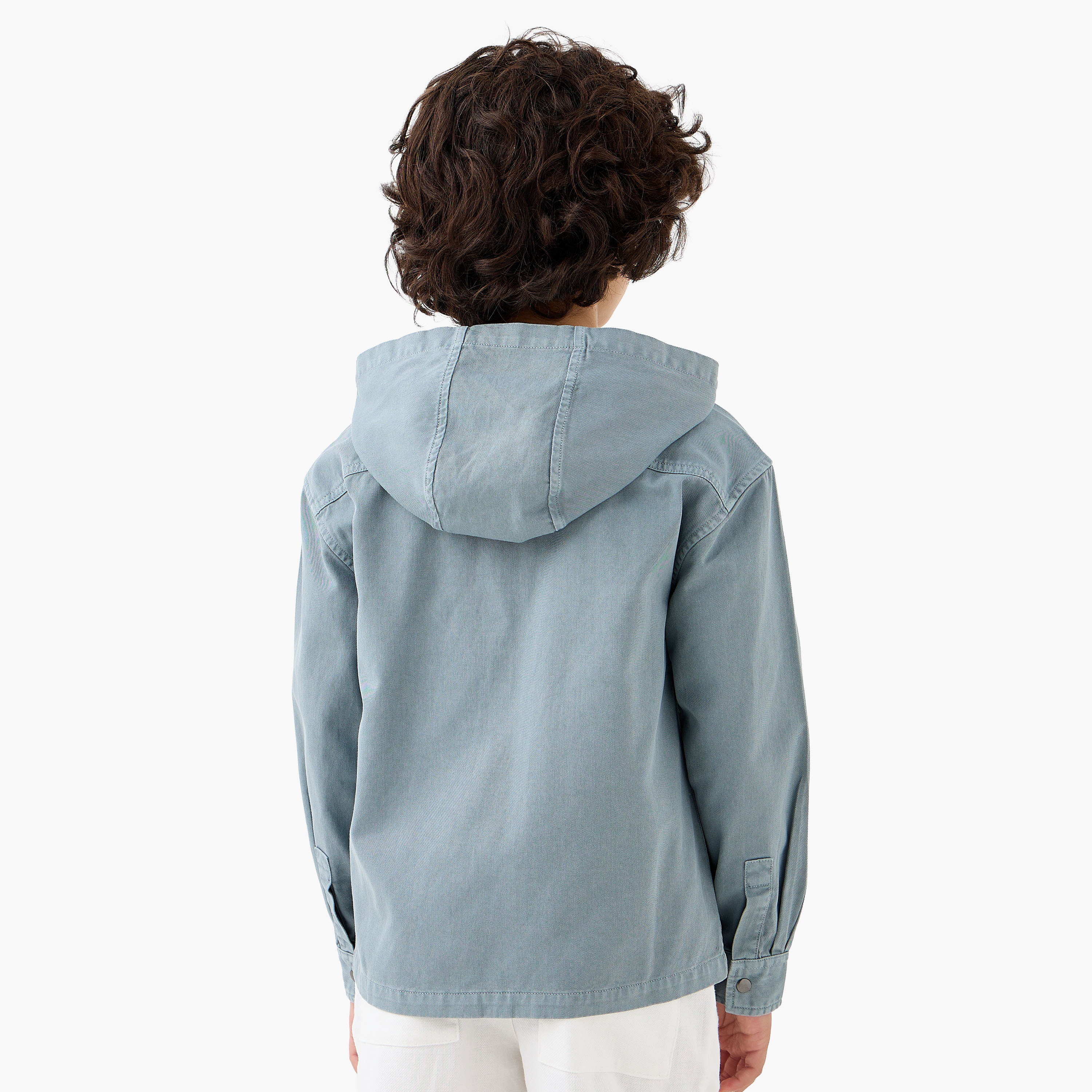 Eligo Long Sleeve Hooded Zip-Through Shirt with Chest Pocket-boys-clothing-shirts-image-3