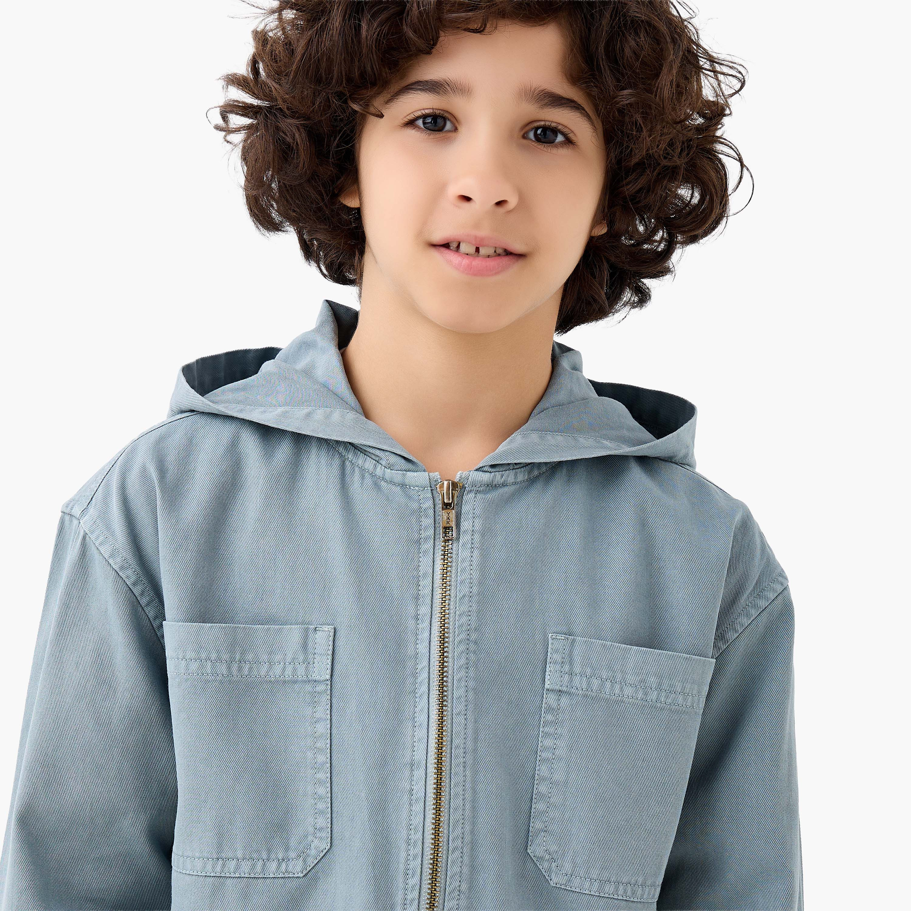 Eligo Long Sleeve Hooded Zip-Through Shirt with Chest Pocket-boys-clothing-shirts-image-4