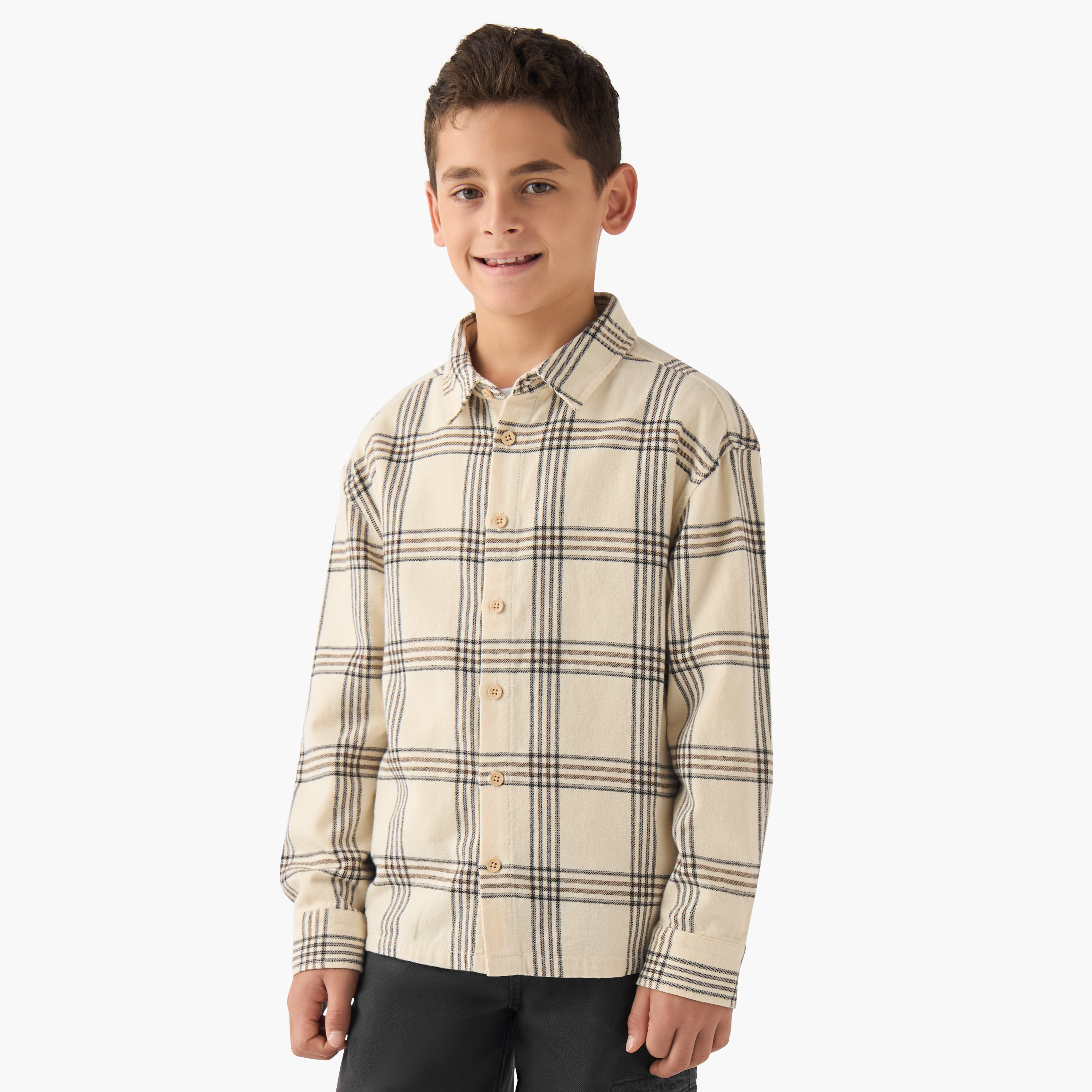 Eligo Boys Shirt with Checks - Cotton - Long Sleeves-boys-clothing-shirts-image-1
