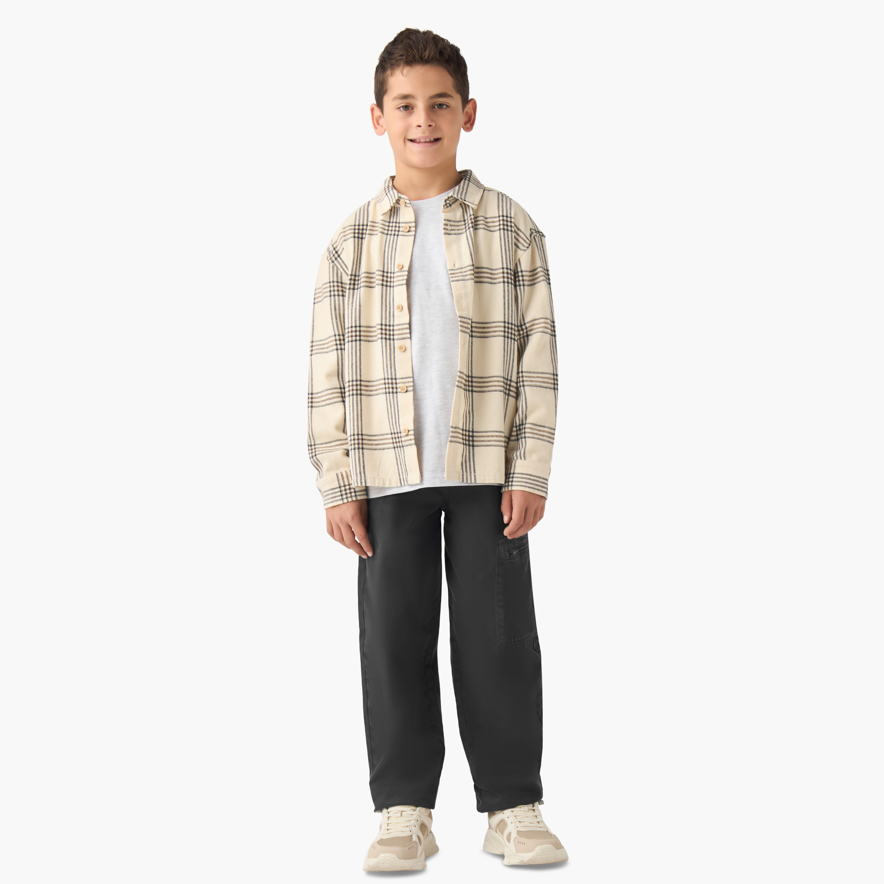 Eligo Boys Shirt with Checks - Cotton - Long Sleeves-boys-clothing-shirts-image-2