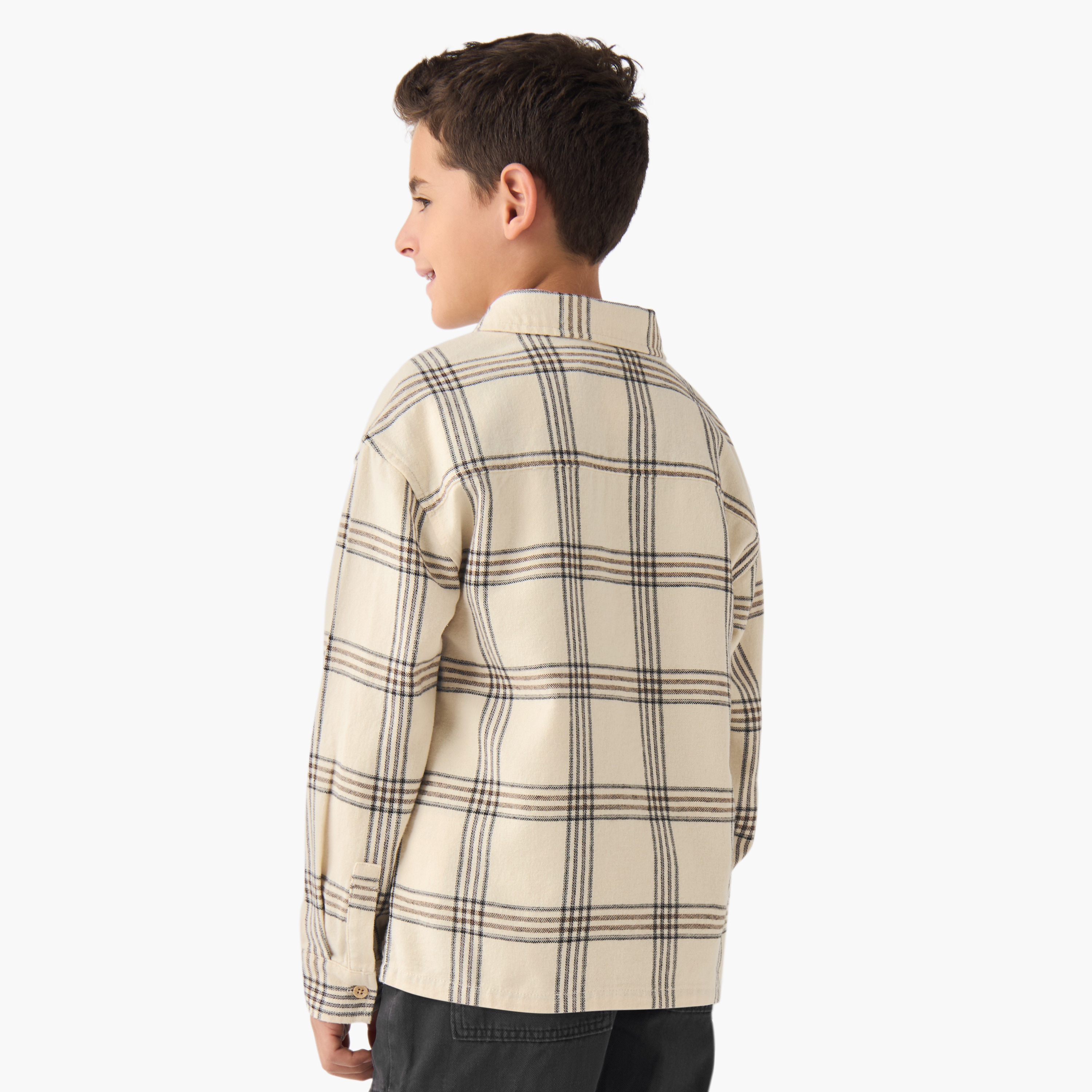 Eligo Boys Shirt with Checks - Cotton - Long Sleeves-boys-clothing-shirts-image-3