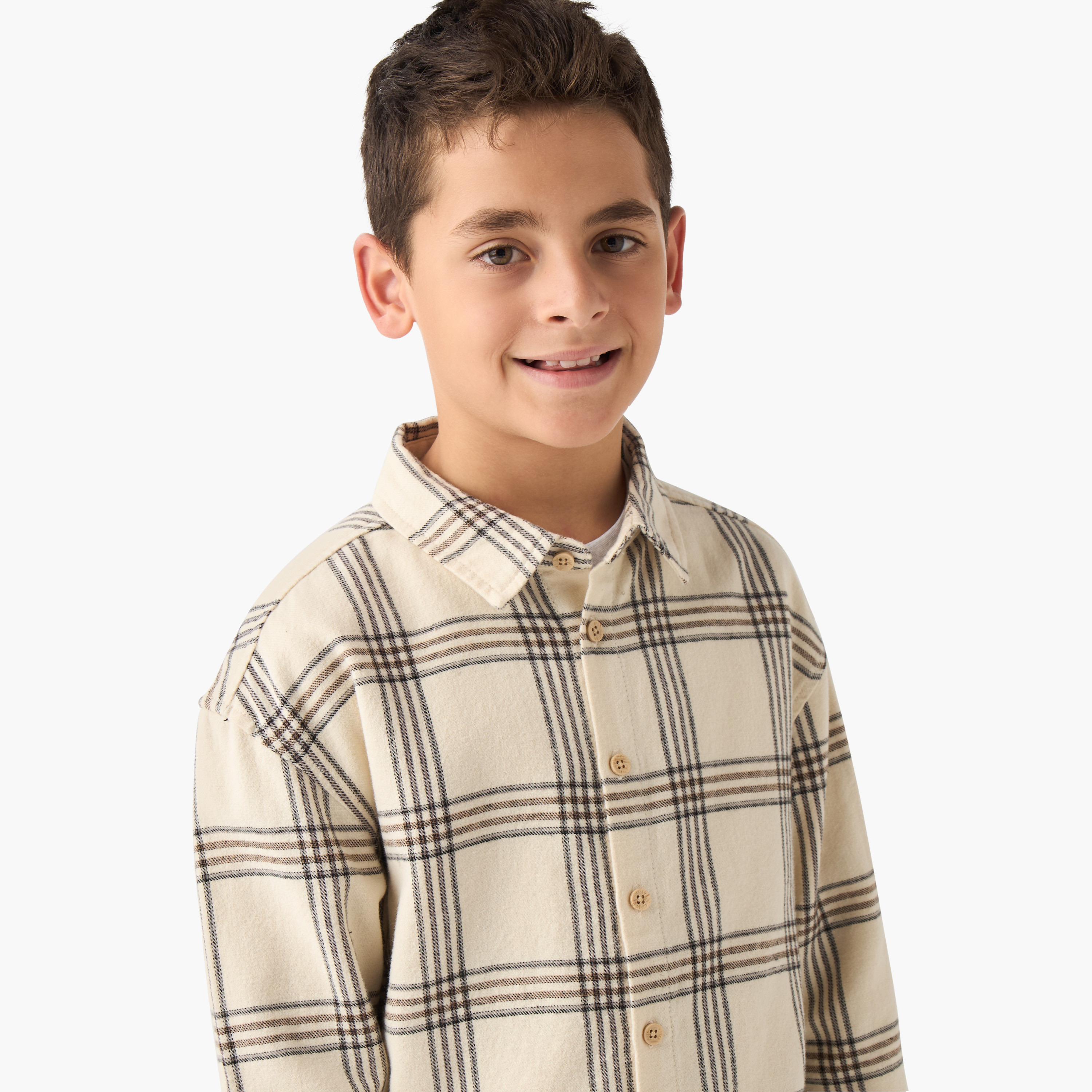 Eligo Boys Shirt with Checks - Cotton - Long Sleeves-boys-clothing-shirts-image-4