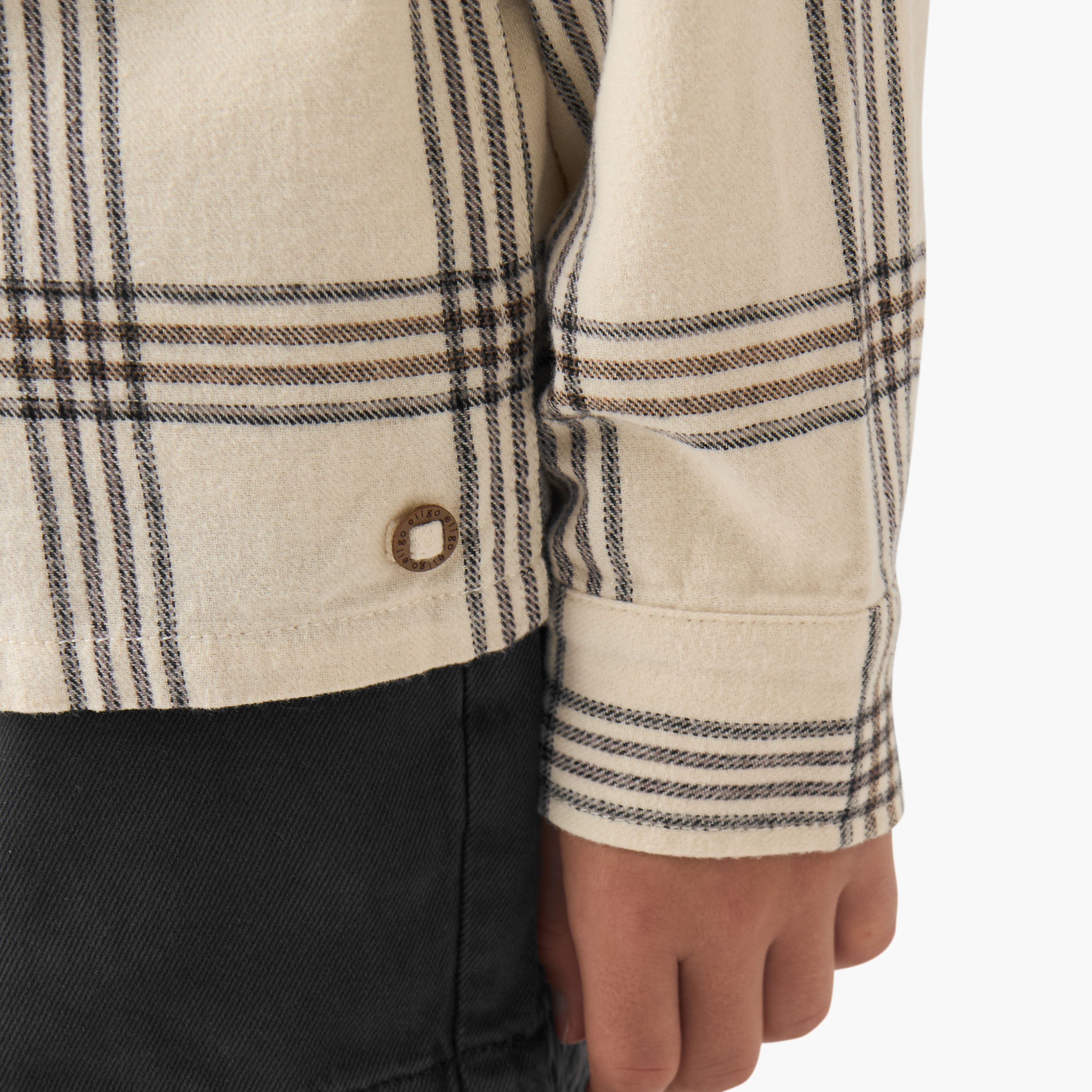 Eligo Boys Shirt with Checks - Cotton - Long Sleeves-boys-clothing-shirts-image-5