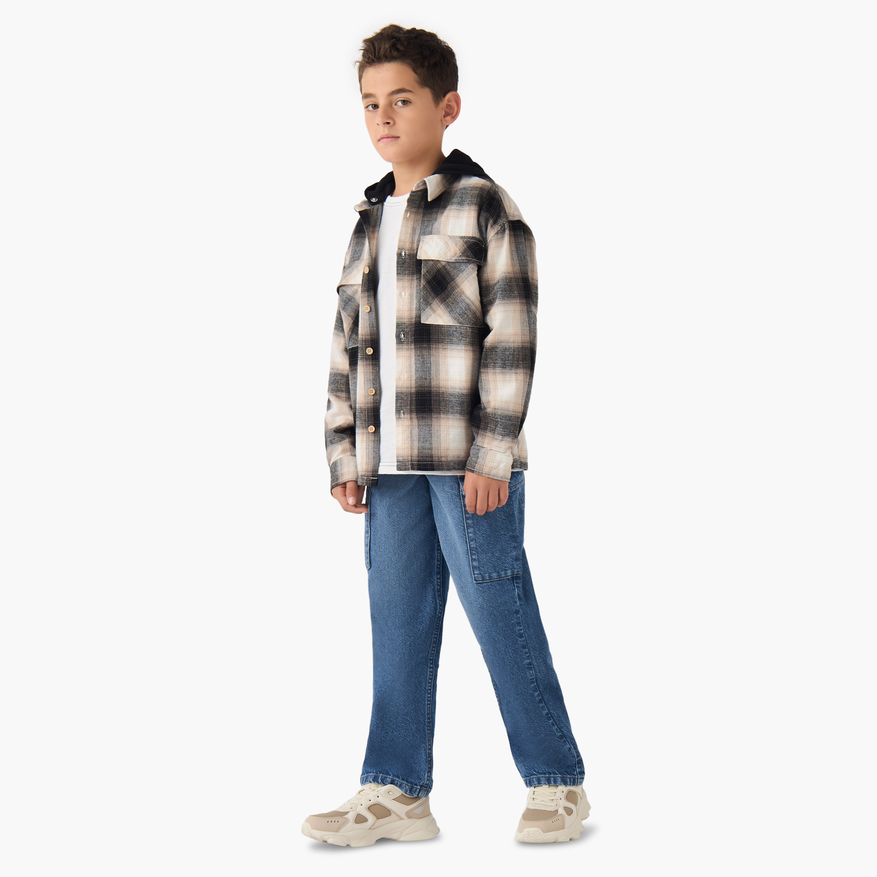 Eligo Boys Shirt with Hood - Cotton - Long Sleeves-boys-clothing-shirts-image-3