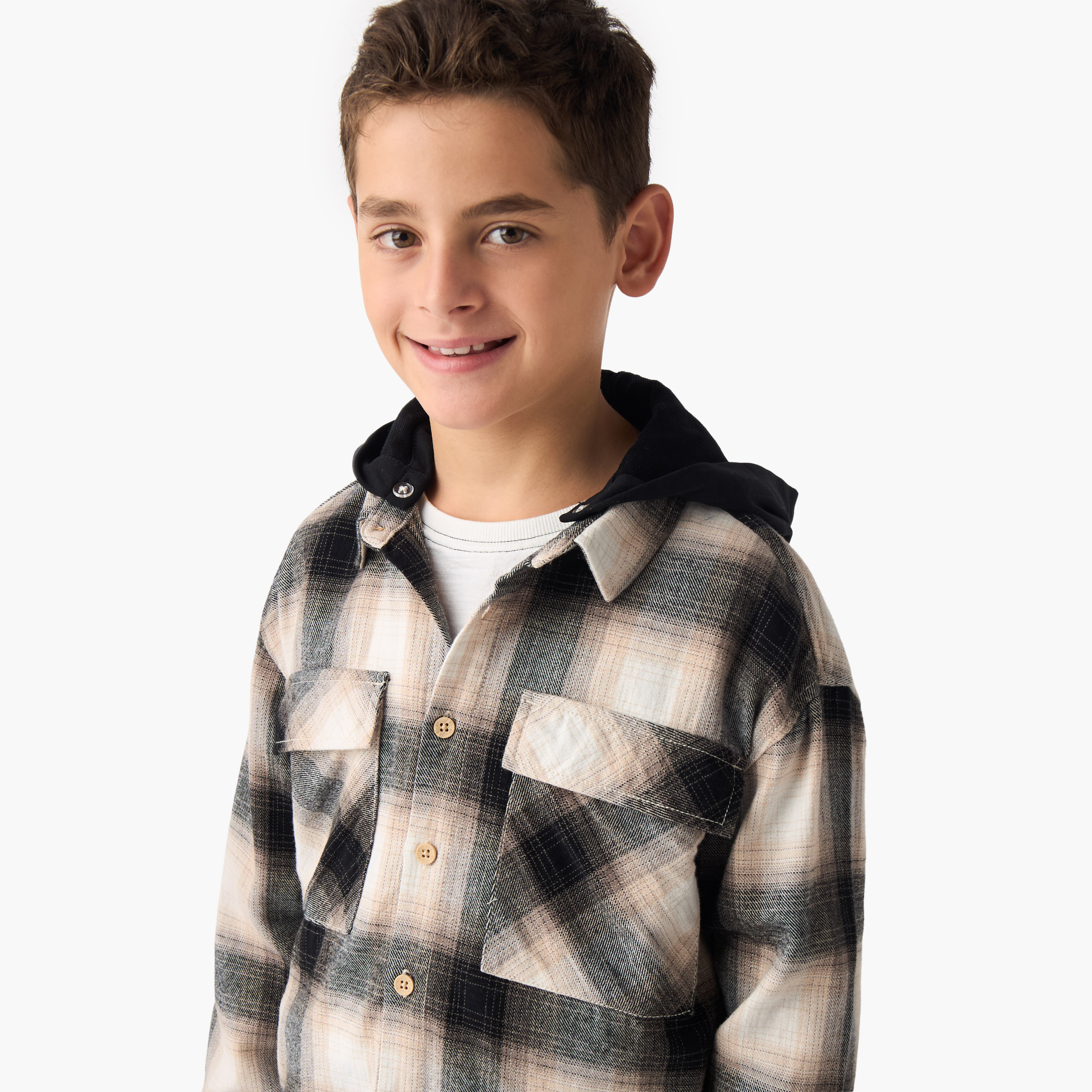 Eligo Boys Shirt with Hood - Cotton - Long Sleeves-boys-clothing-shirts-image-5
