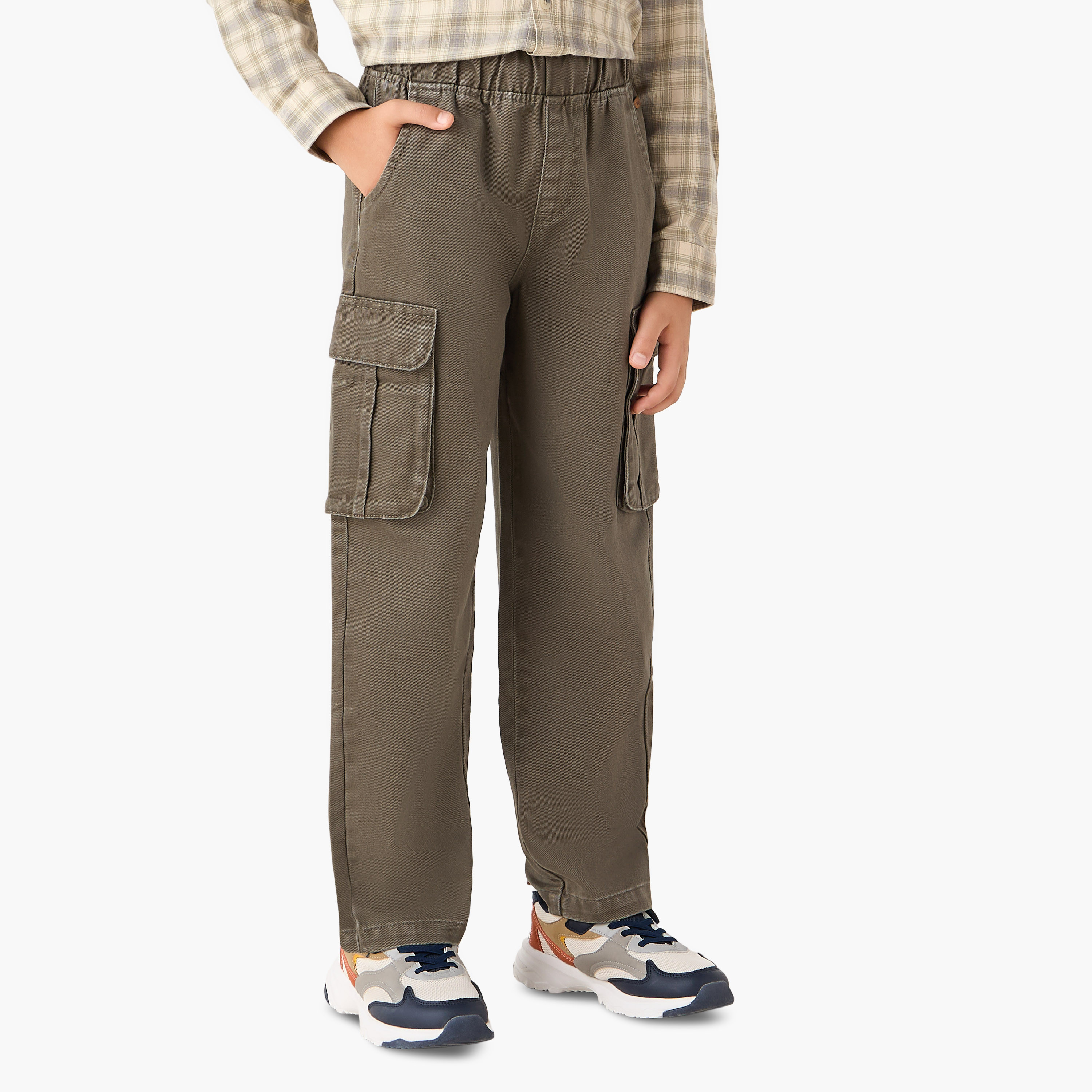 Eligo Solid Joggers with Pockets-boys-clothing-bottoms-joggersandtrackpants-image-1