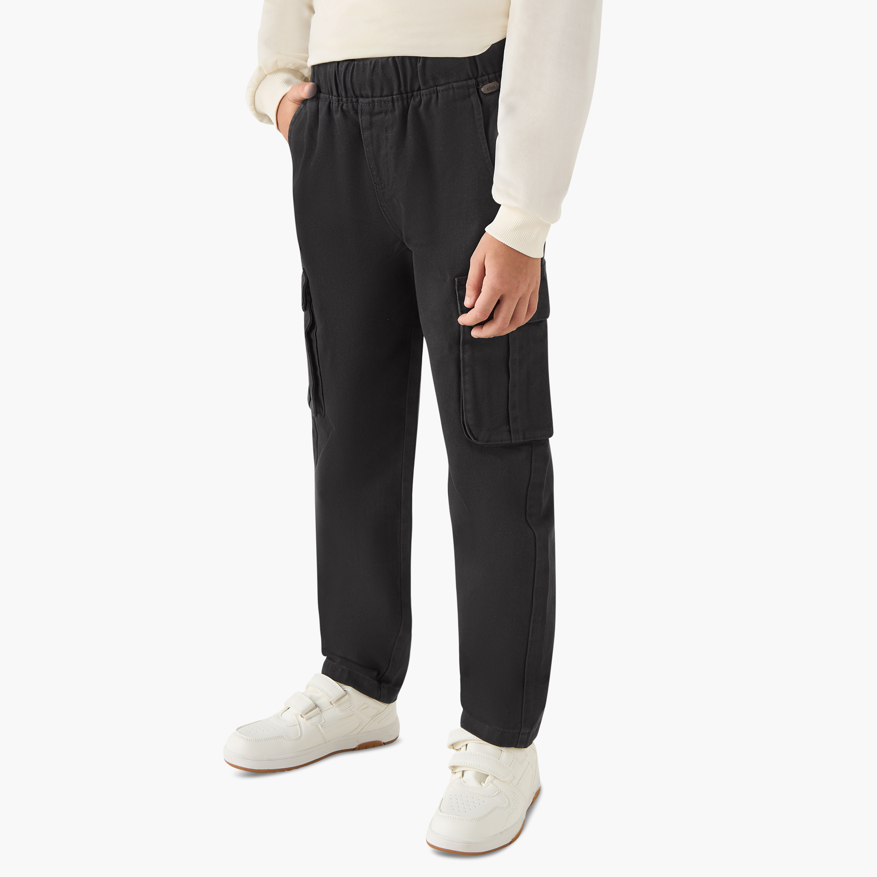 Eligo Solid Joggers with Pockets-boys-clothing-bottoms-joggersandtrackpants-image-1