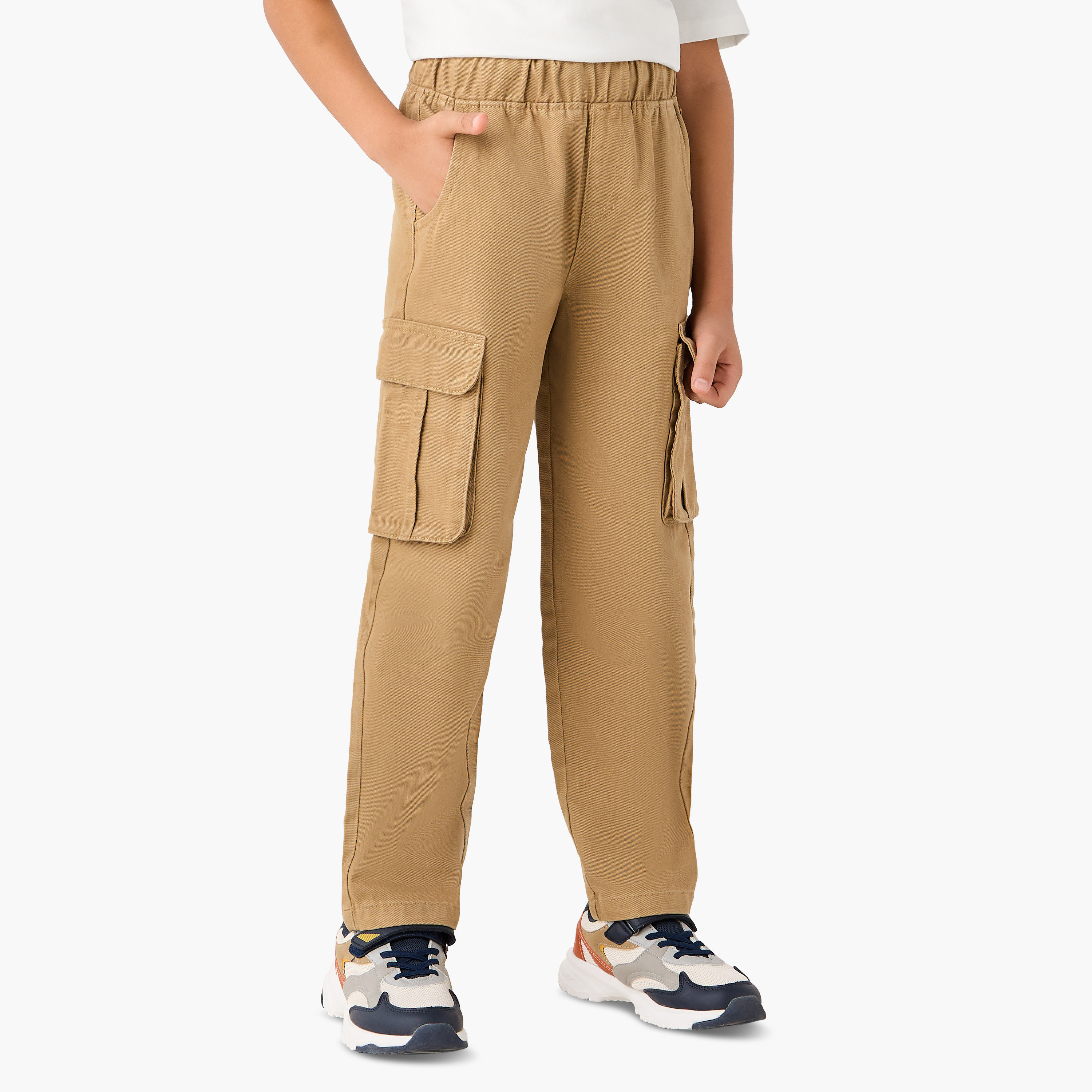 Eligo Solid Joggers with Pockets-boys-clothing-bottoms-joggersandtrackpants-image-1
