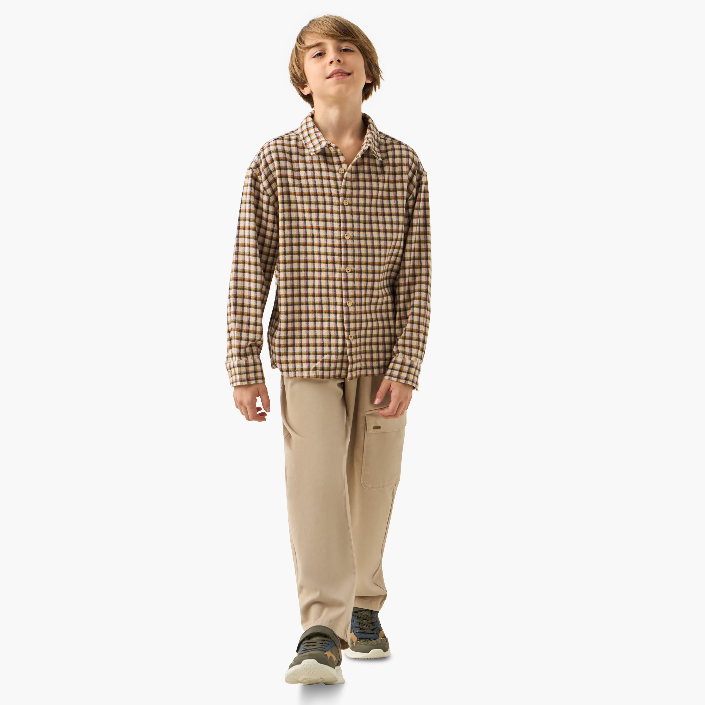 Eligo Solid Cargo Pants with Pockets-boys-clothing-bottoms-trousers-image-2