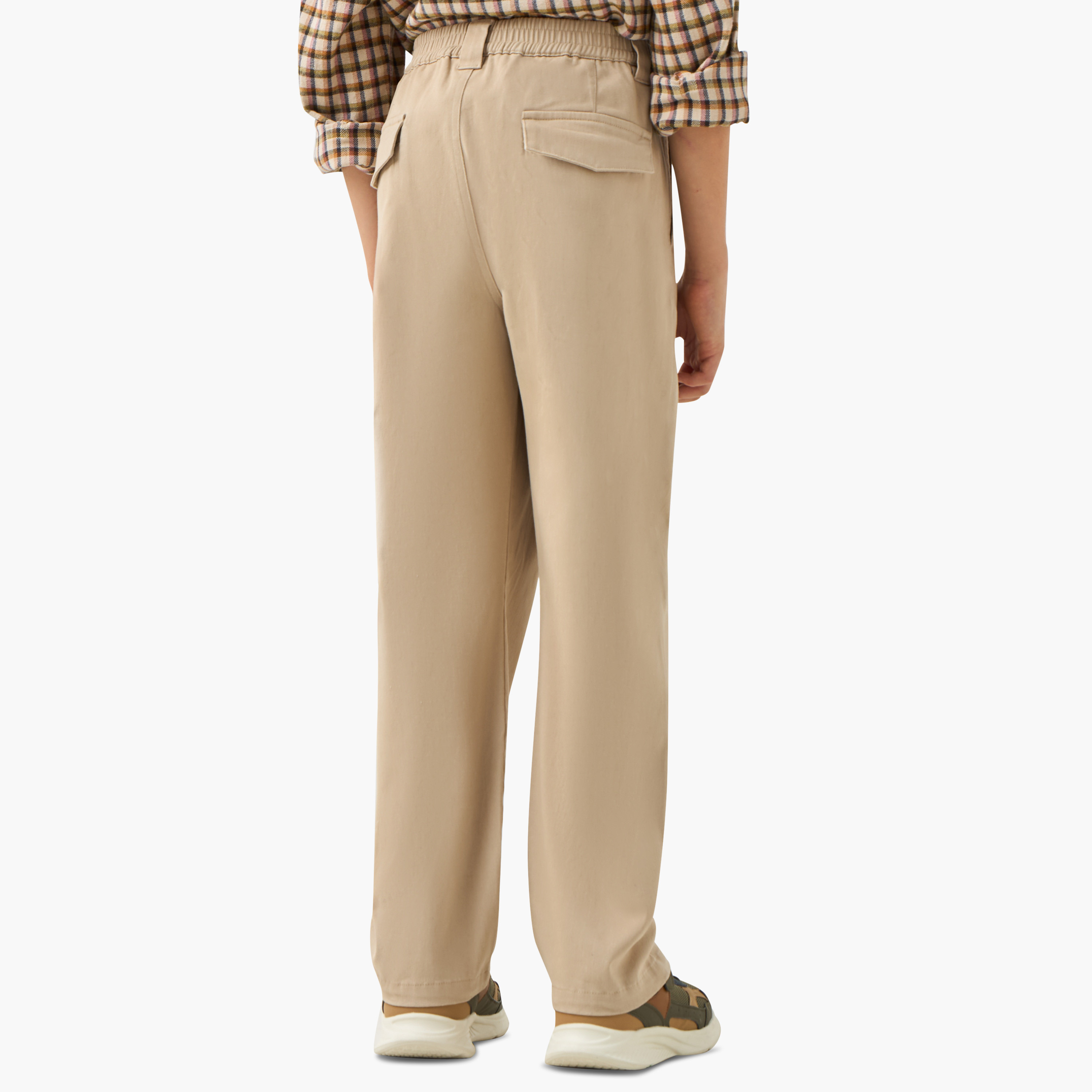 Eligo Solid Cargo Pants with Pockets-boys-clothing-bottoms-trousers-image-3