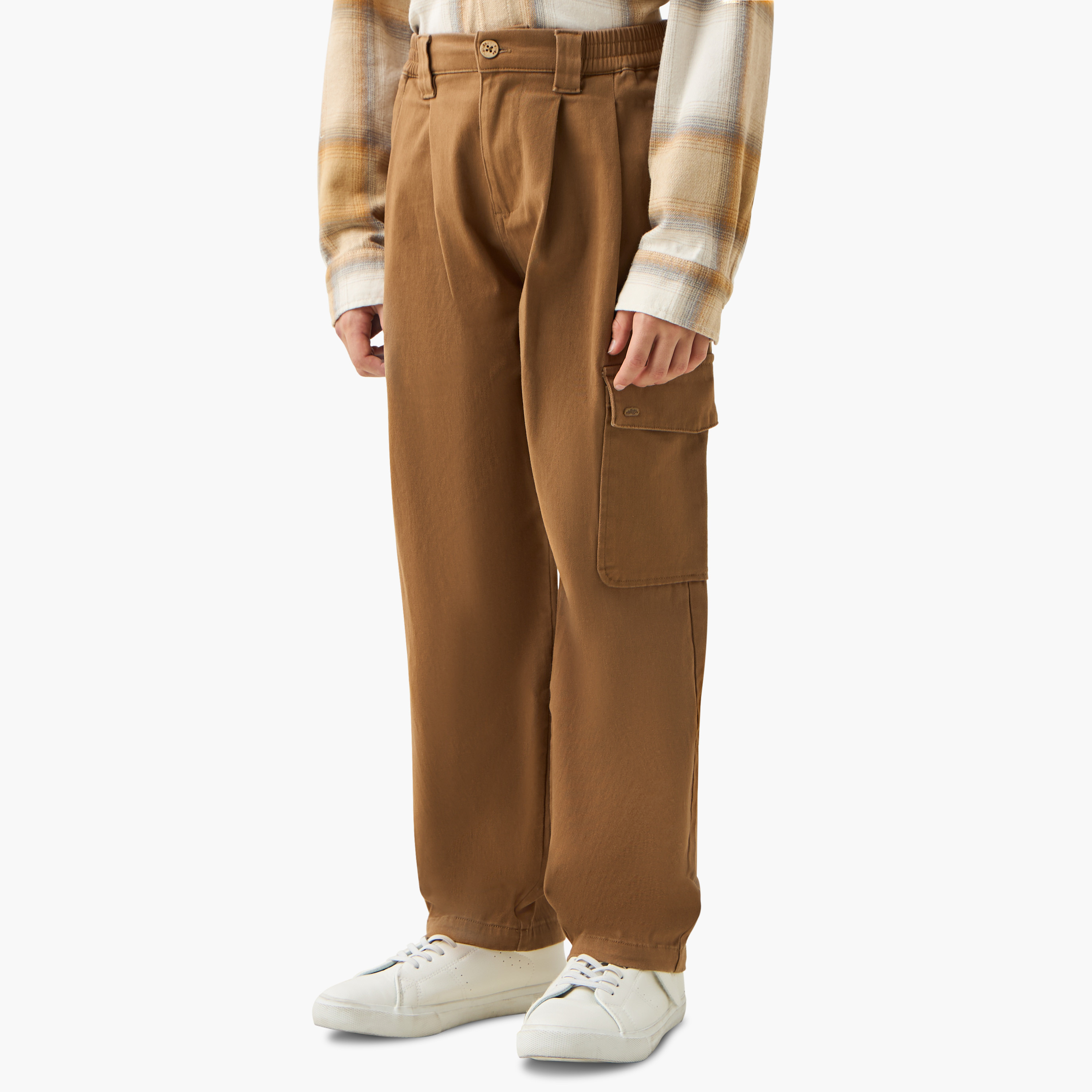 بنطلون كارجو سادة بجيوب من إليجو-boys-clothing-bottoms-trousers-image-5