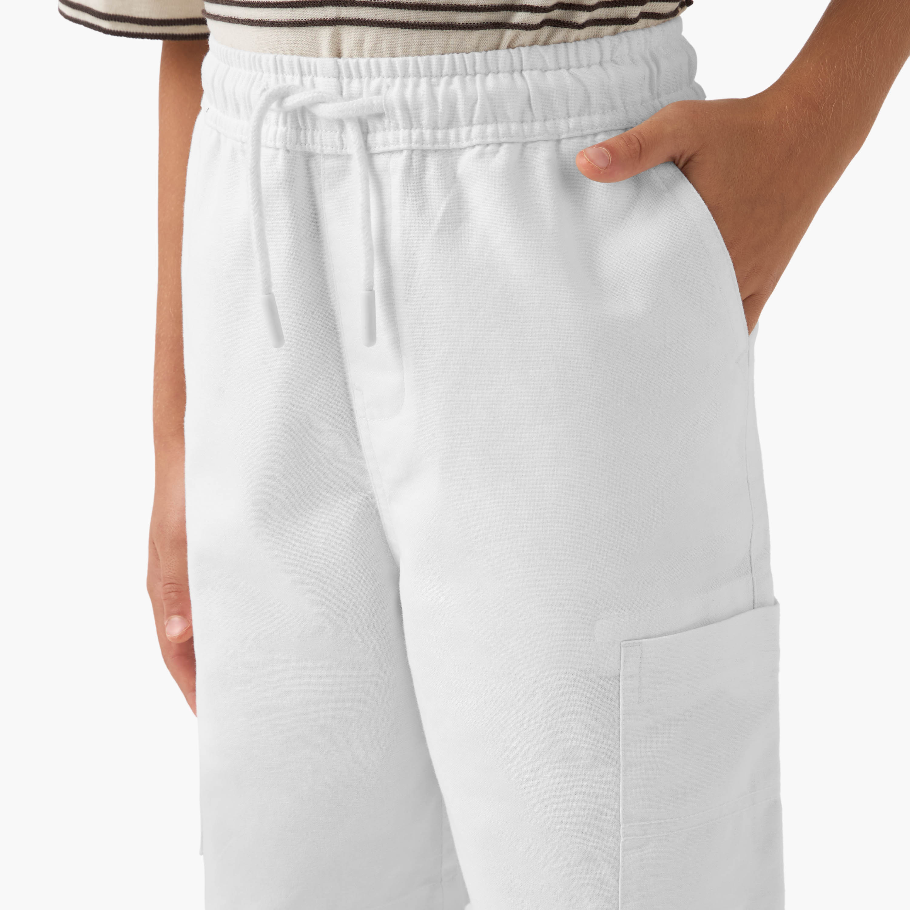 Eligo Solid Cargo Shorts with Drawstring Closure-boys-clothing-bottoms-shorts-image-4