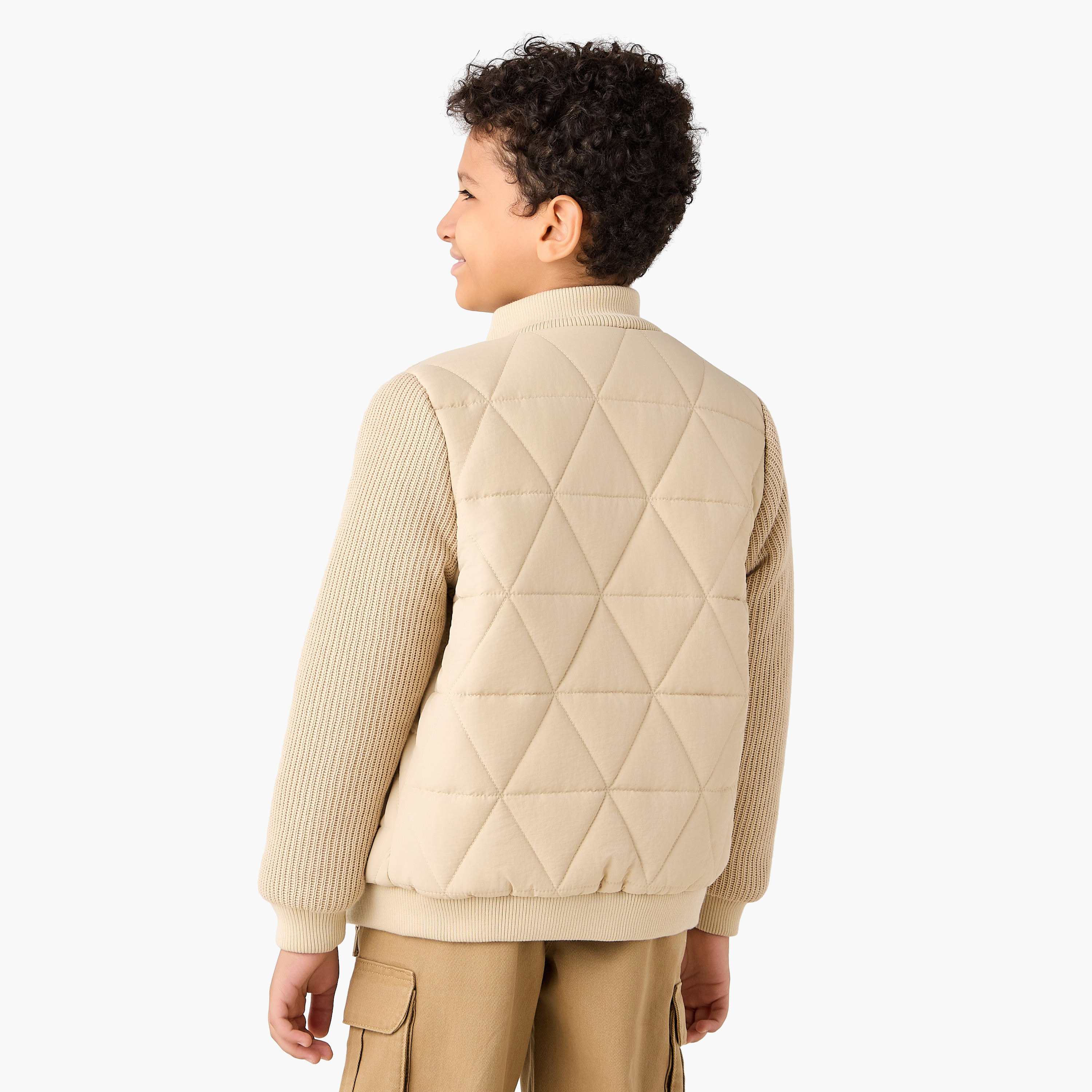 Eligo Textured Heavy Jacket with Long Sleeves and Zip Closure-boys-clothing-jacketsandcoats-image-3