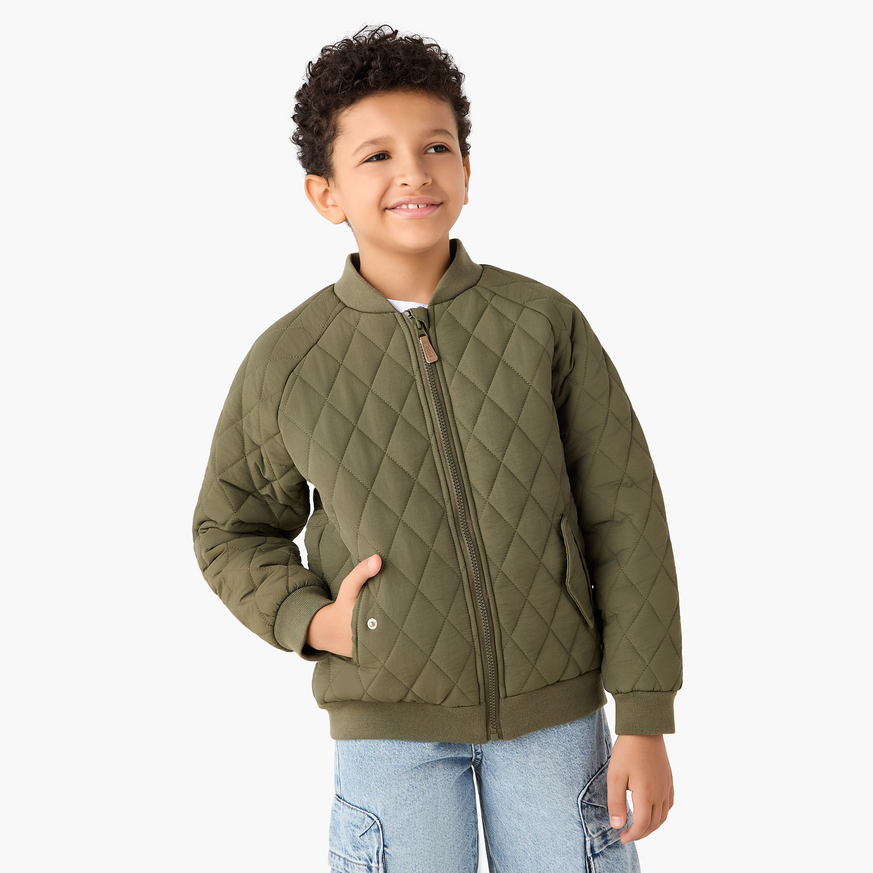 Eligo Textured Heavy Jacket with Long Sleeves and Zip Closure-boys-clothing-jacketsandcoats-image-1