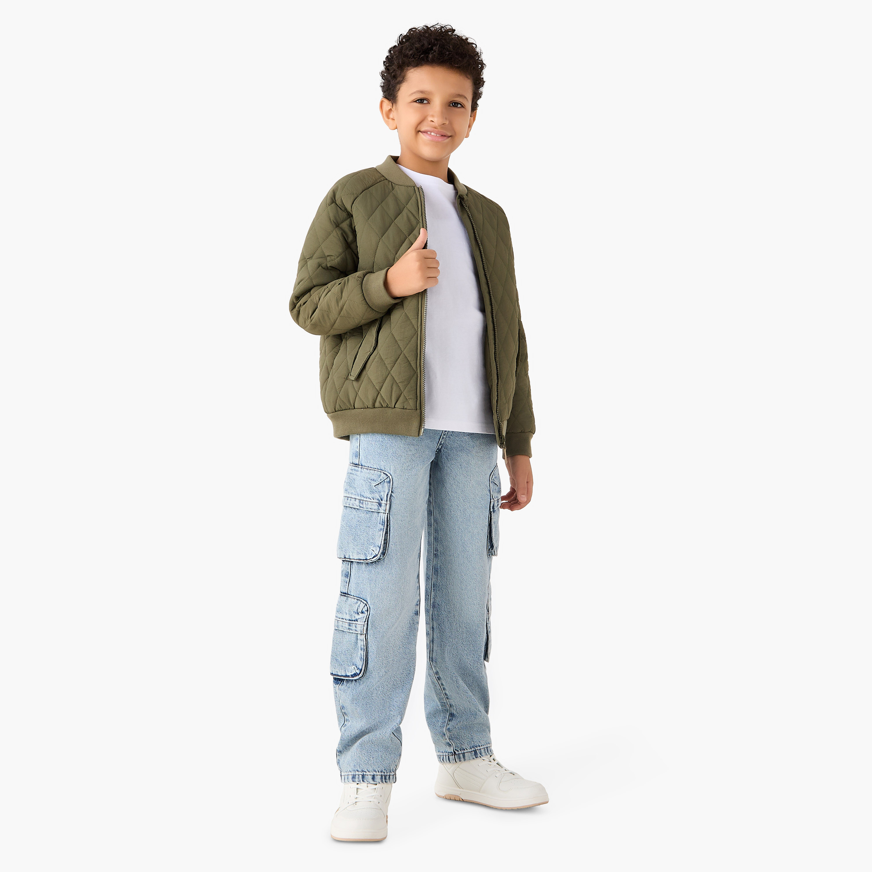 Eligo Textured Heavy Jacket with Long Sleeves and Zip Closure-boys-clothing-jacketsandcoats-image-2
