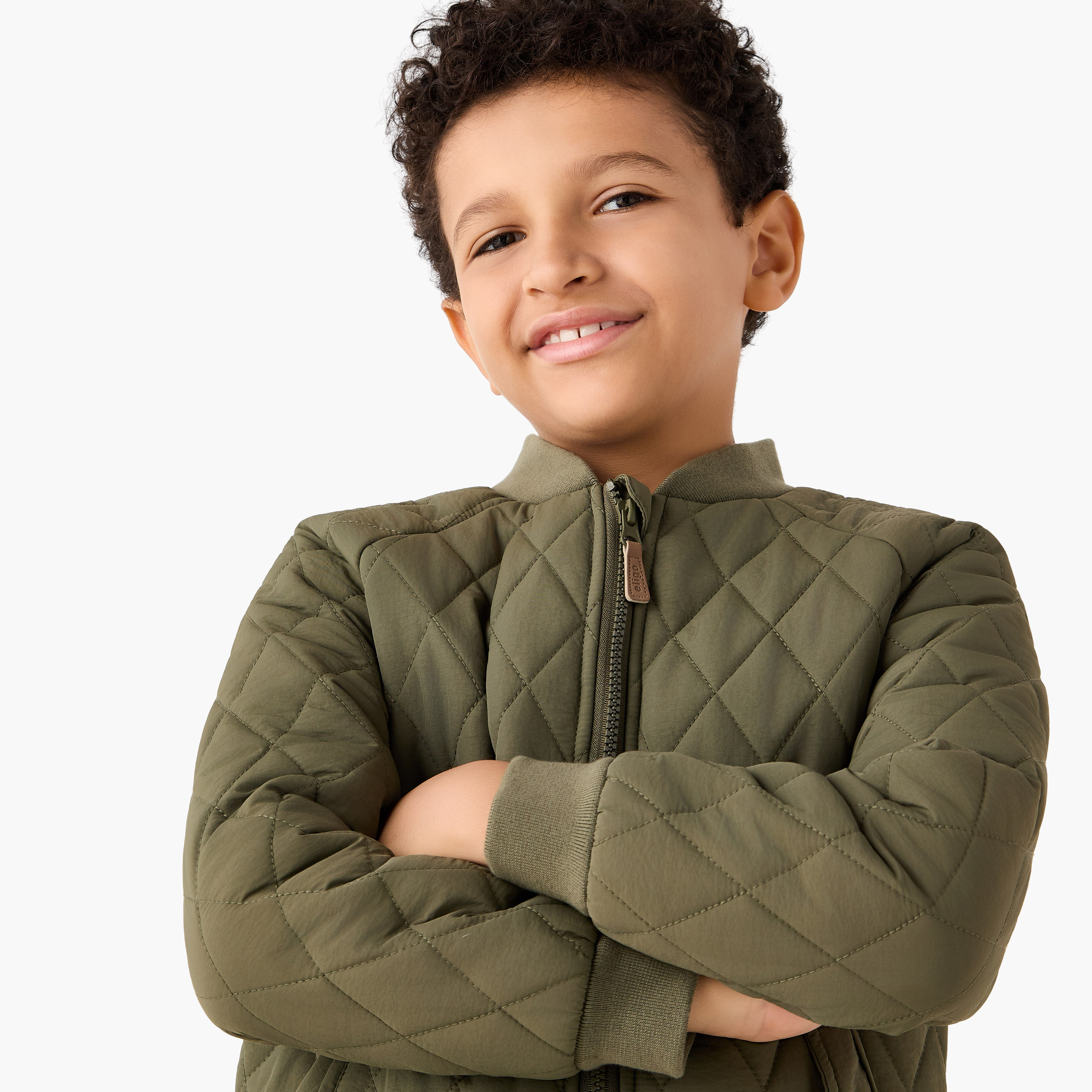 Eligo Textured Heavy Jacket with Long Sleeves and Zip Closure-boys-clothing-jacketsandcoats-image-4
