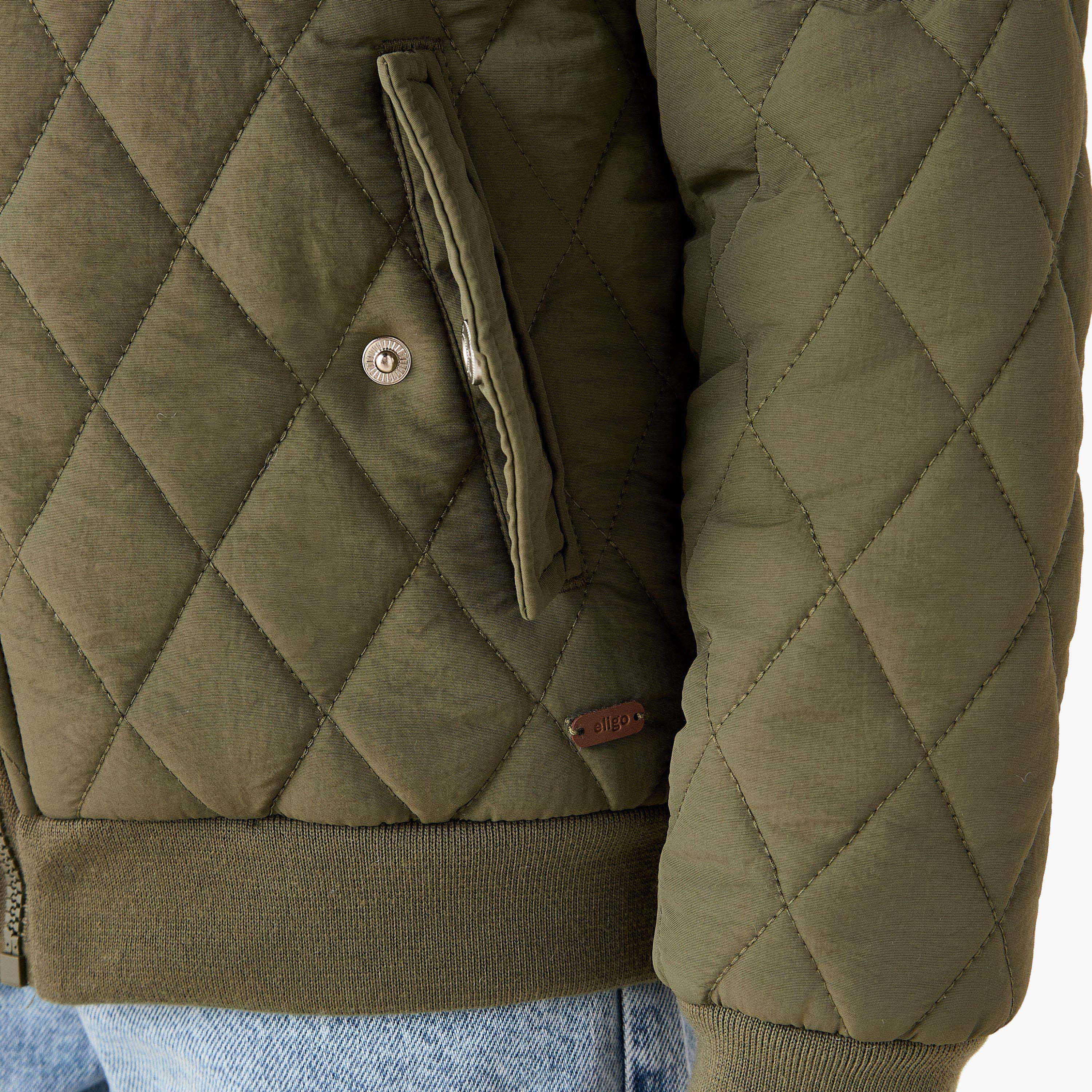 Eligo Textured Heavy Jacket with Long Sleeves and Zip Closure-boys-clothing-jacketsandcoats-image-5