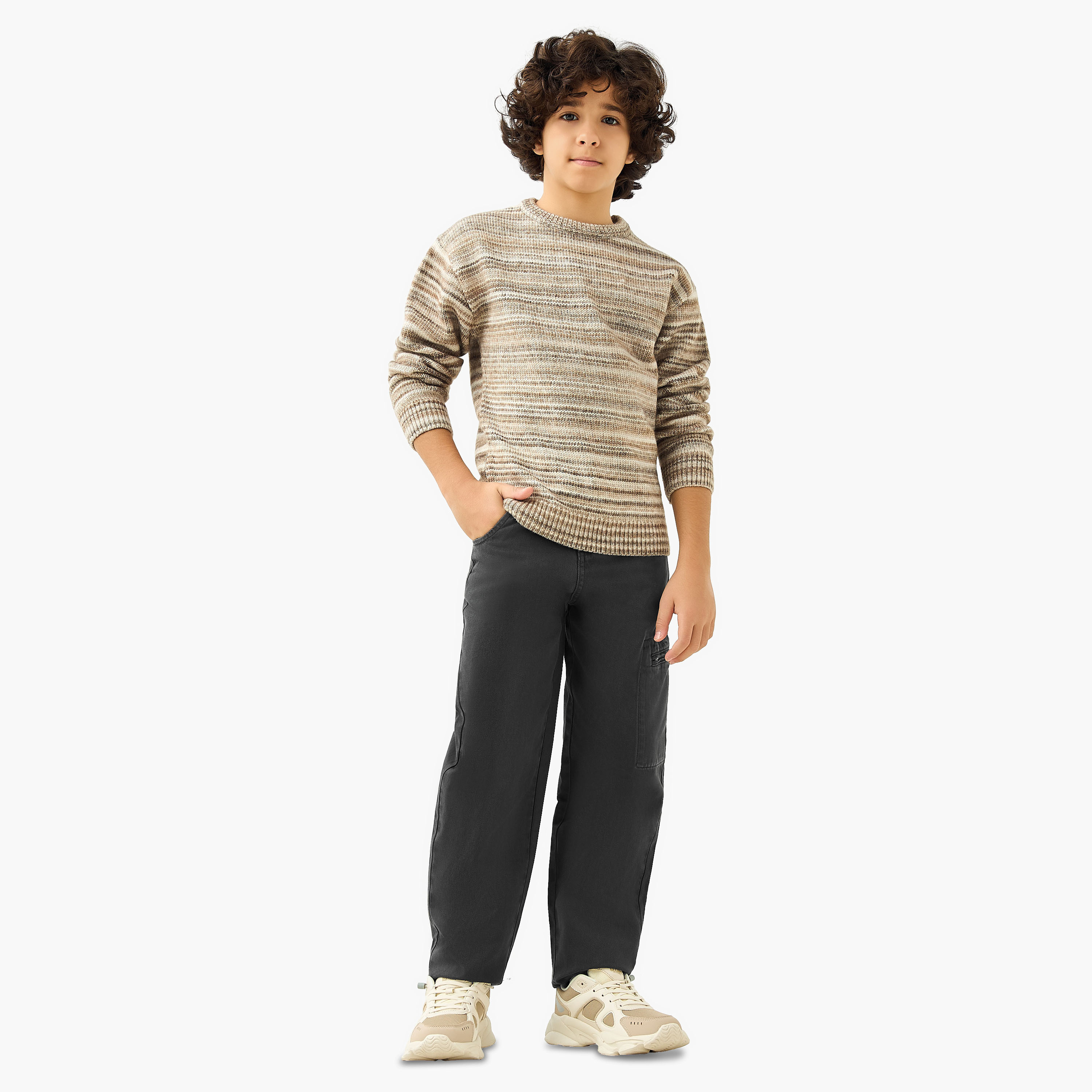 Eligo Striped Crew Neck Pullover with Long Sleeves-boys-clothing-jumpersandcardigans-image-2