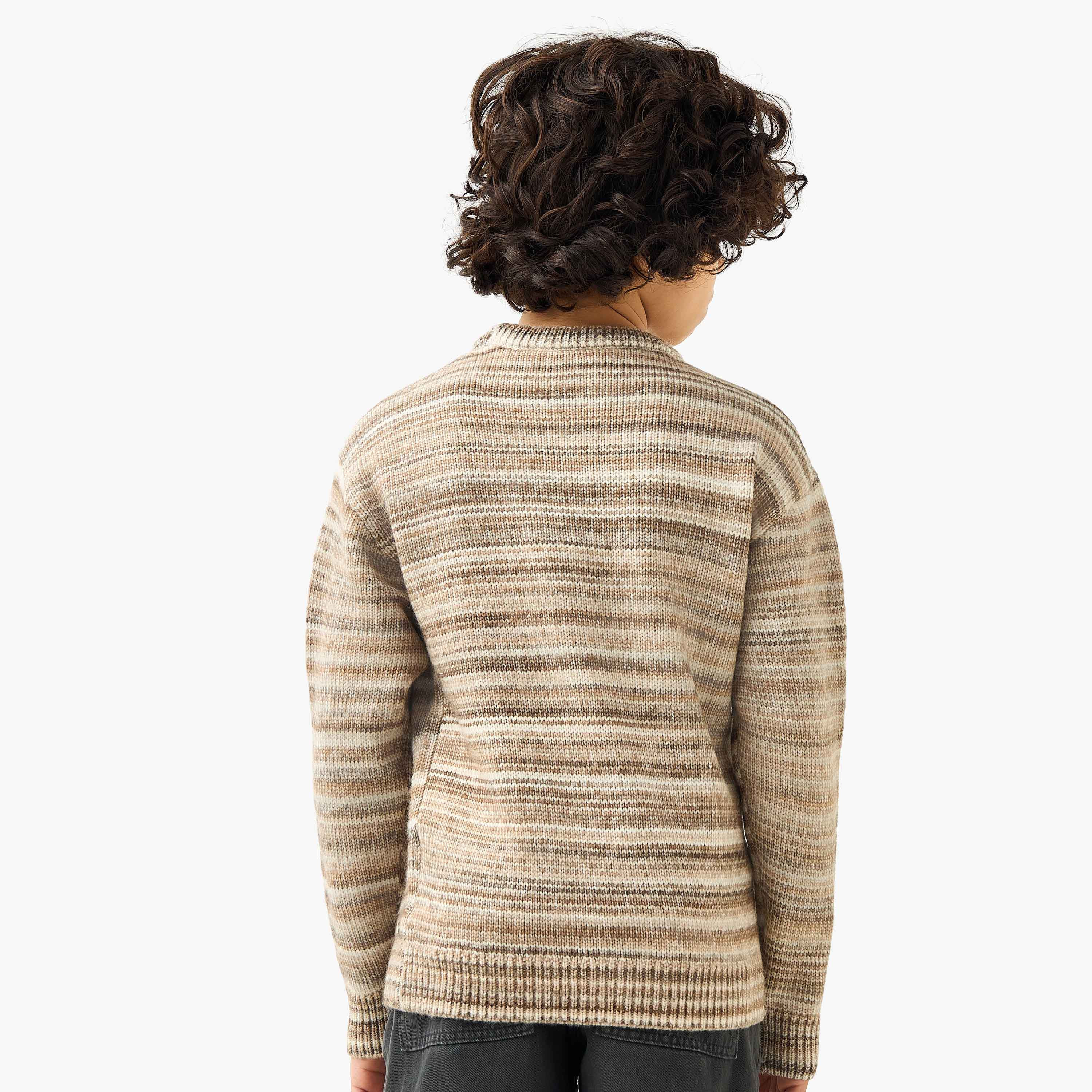 Eligo Striped Crew Neck Pullover with Long Sleeves-boys-clothing-jumpersandcardigans-image-3