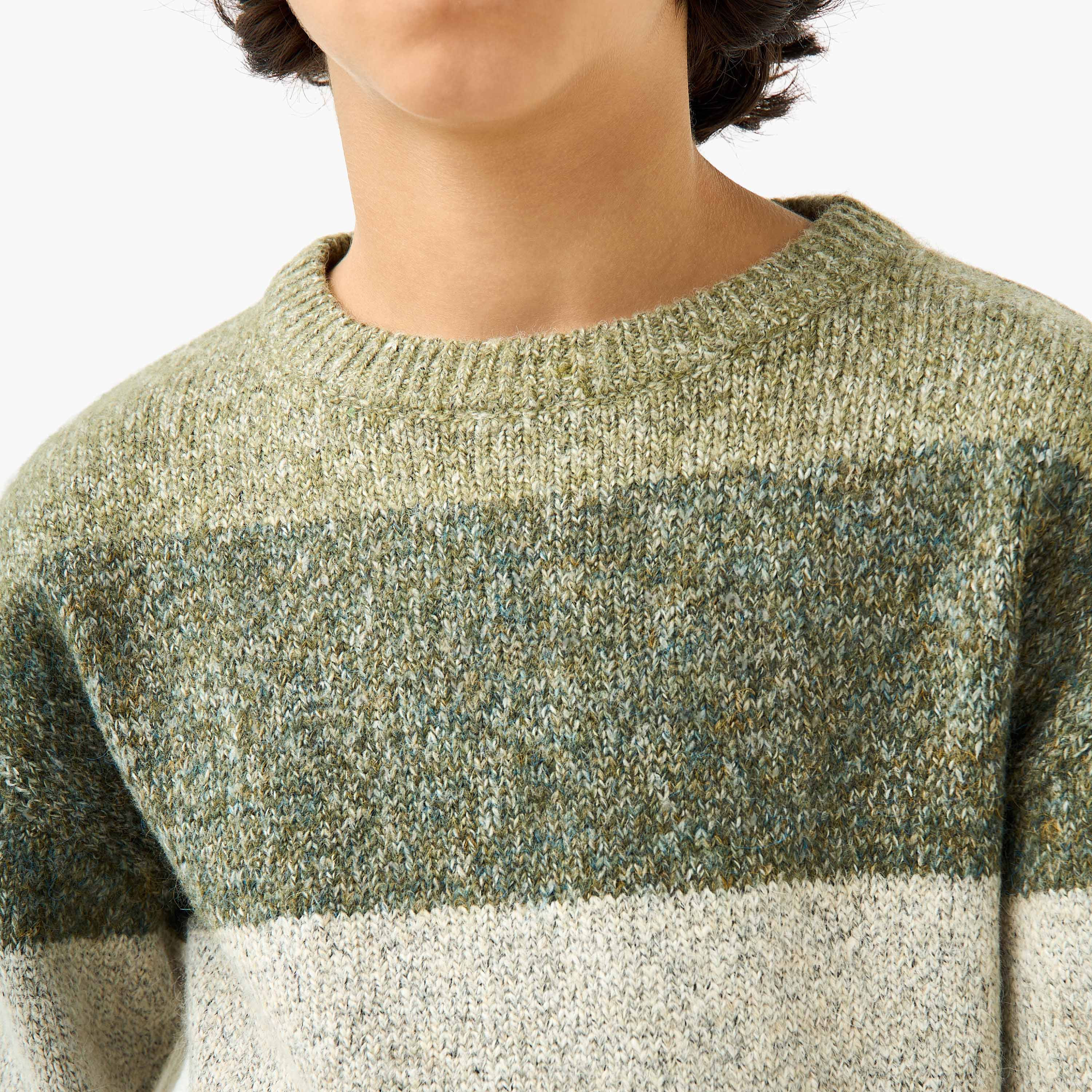 بلوفر مخطط بياقة ضيقة وأكمام طويلة من جونيورز-boys-clothing-jumpersandcardigans-image-5