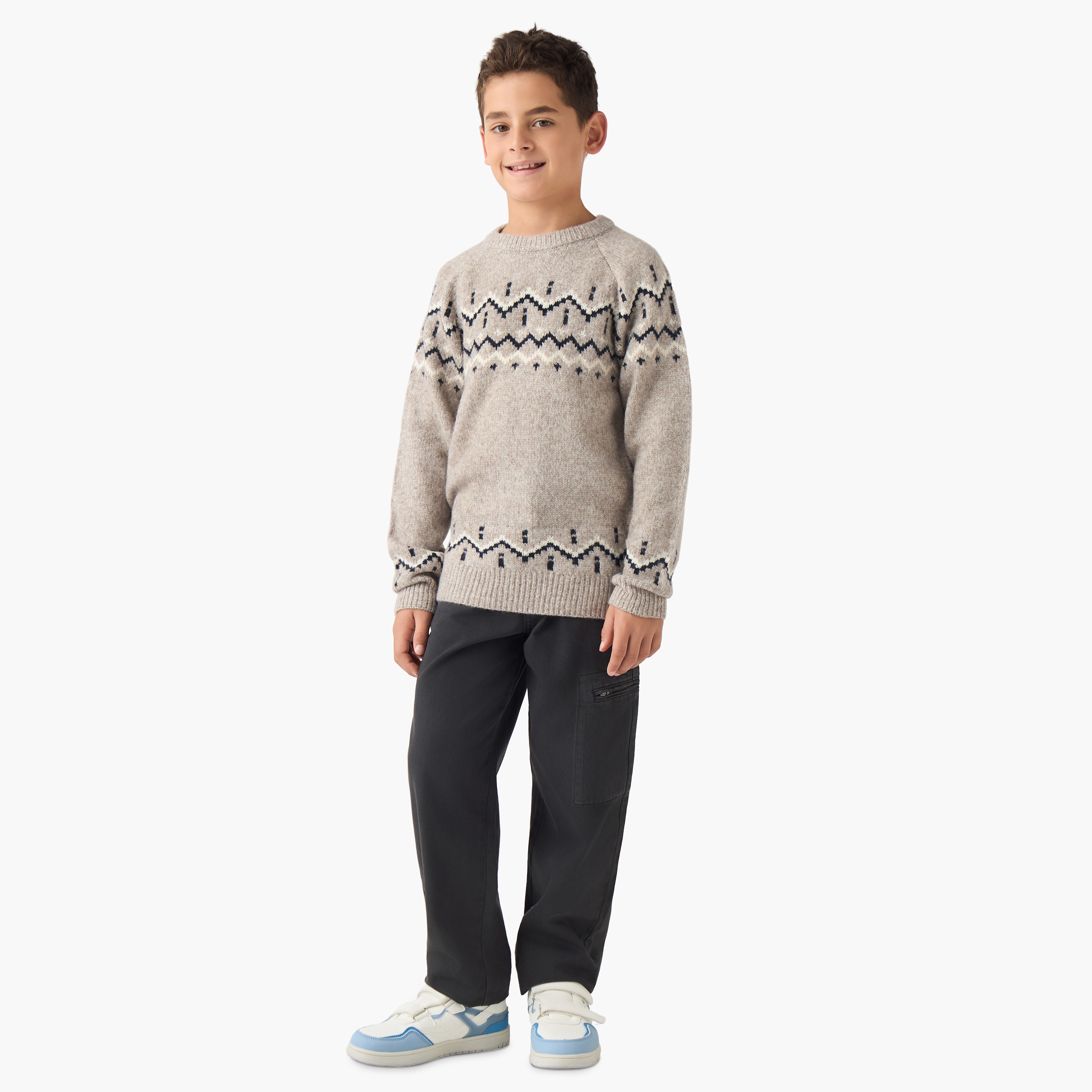 Eligo Textured Pullover with Long Sleeves-boys-clothing-jumpersandcardigans-image-2