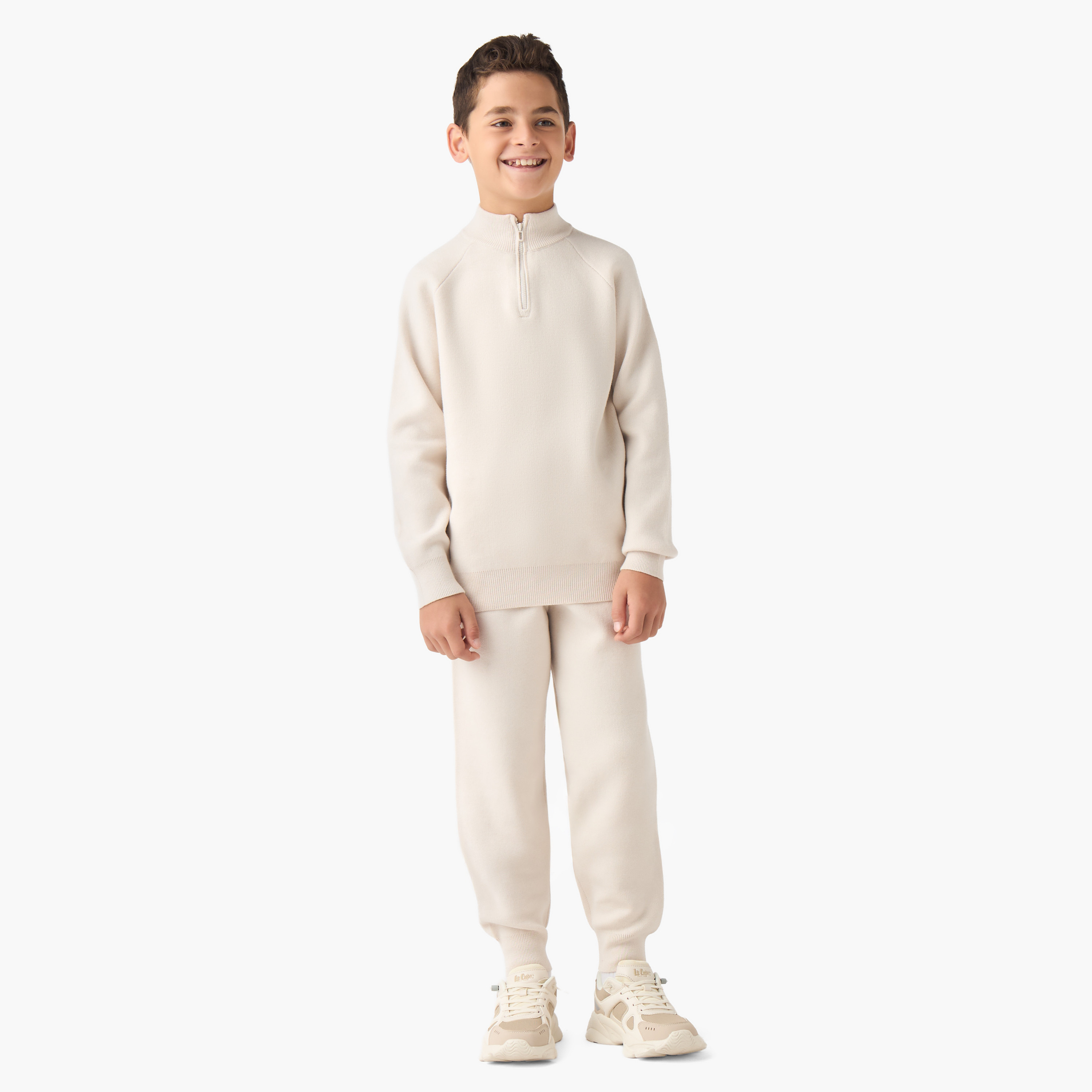 Eligo Boys Sweatshirt and Joggers Set with Half-Zip - Viscose Blend - Long Sleeves - High Neck-boys-clothing-setsandcoords-image-1