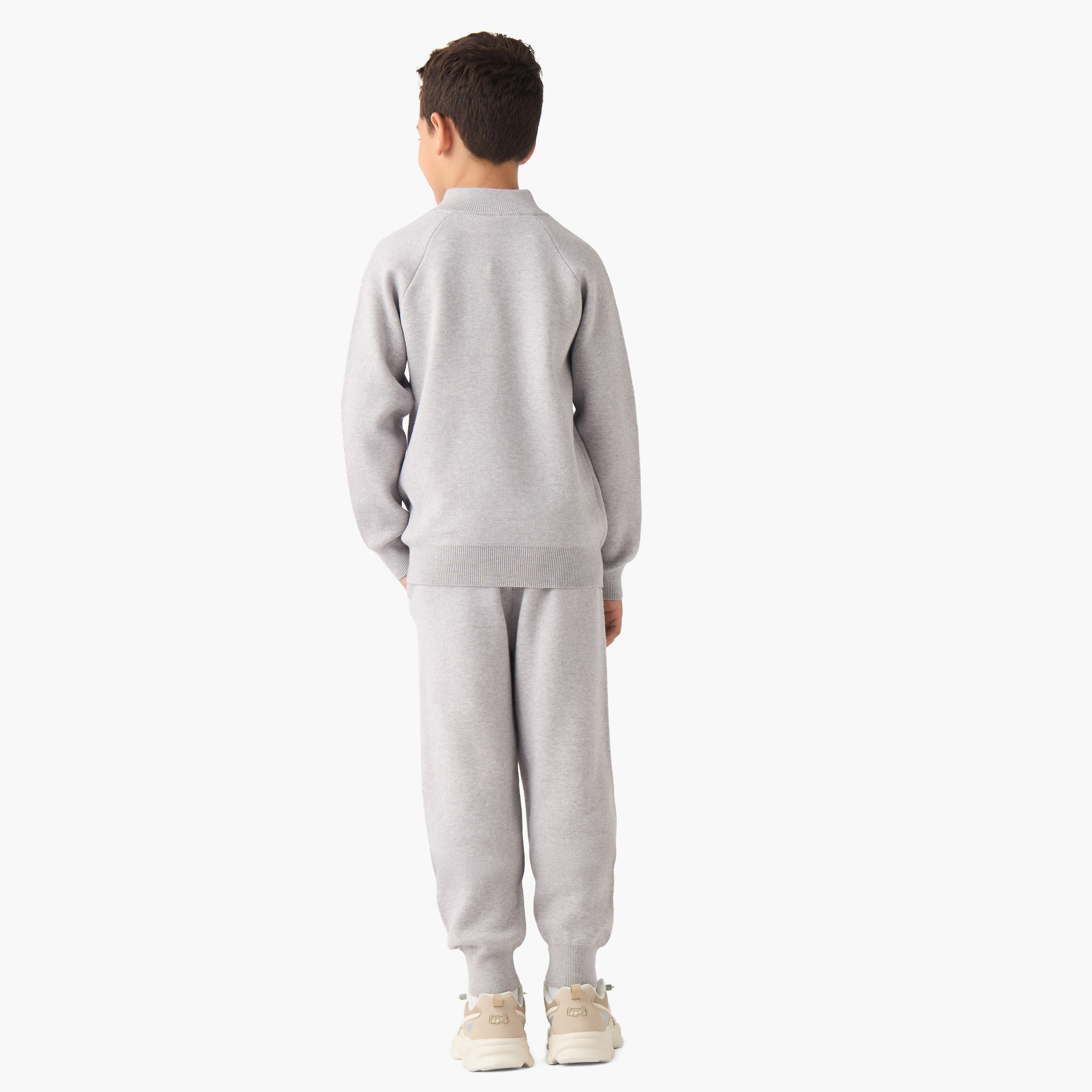 Eligo Boys Sweater and Joggers Set with Half-Zip - Viscose Blend - Long Sleeves - High Neck-boys-clothing-setsandcoords-image-4