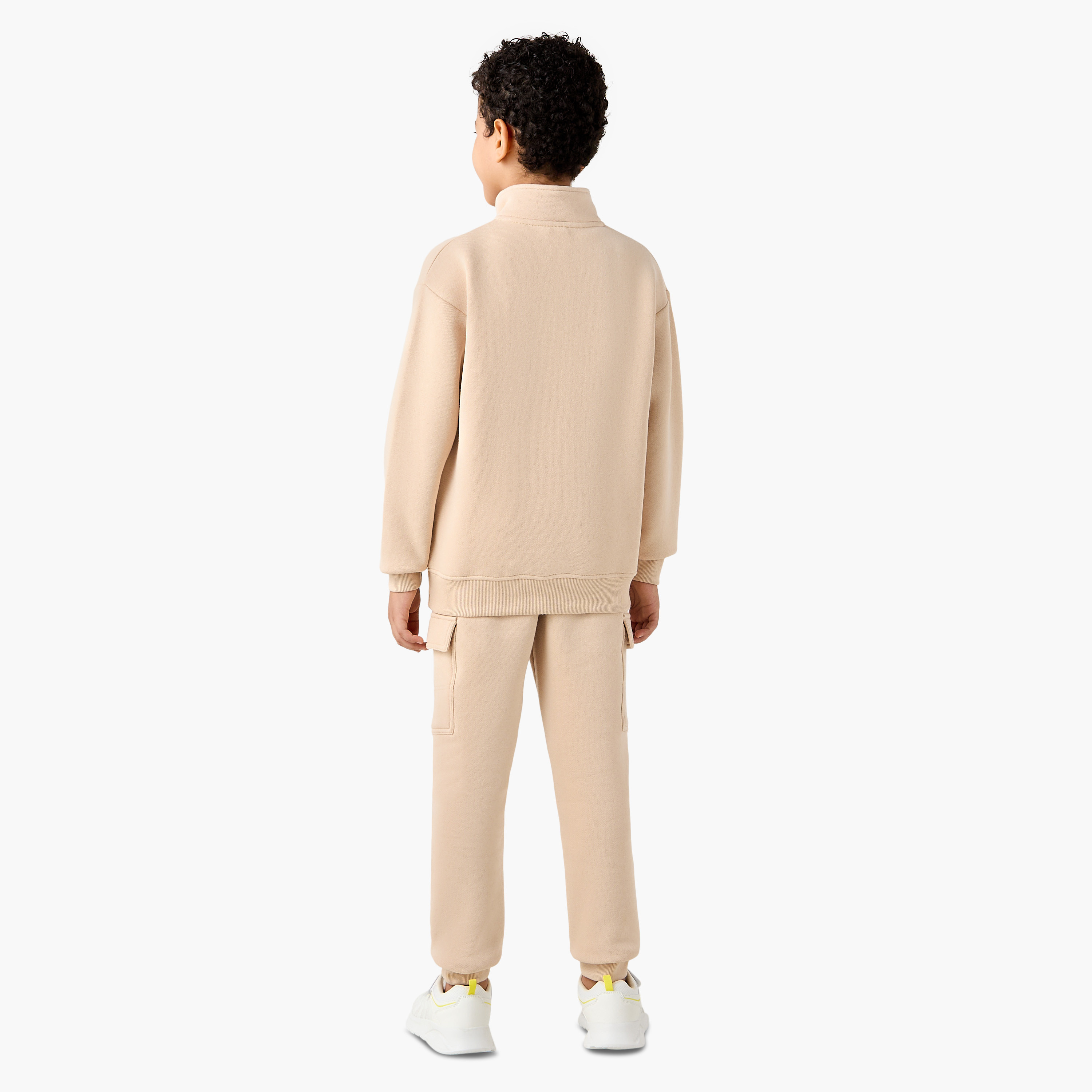 Eligo Solid High Neck Sweatshirt and Joggers Set-boys-clothing-setsandcoords-image-4