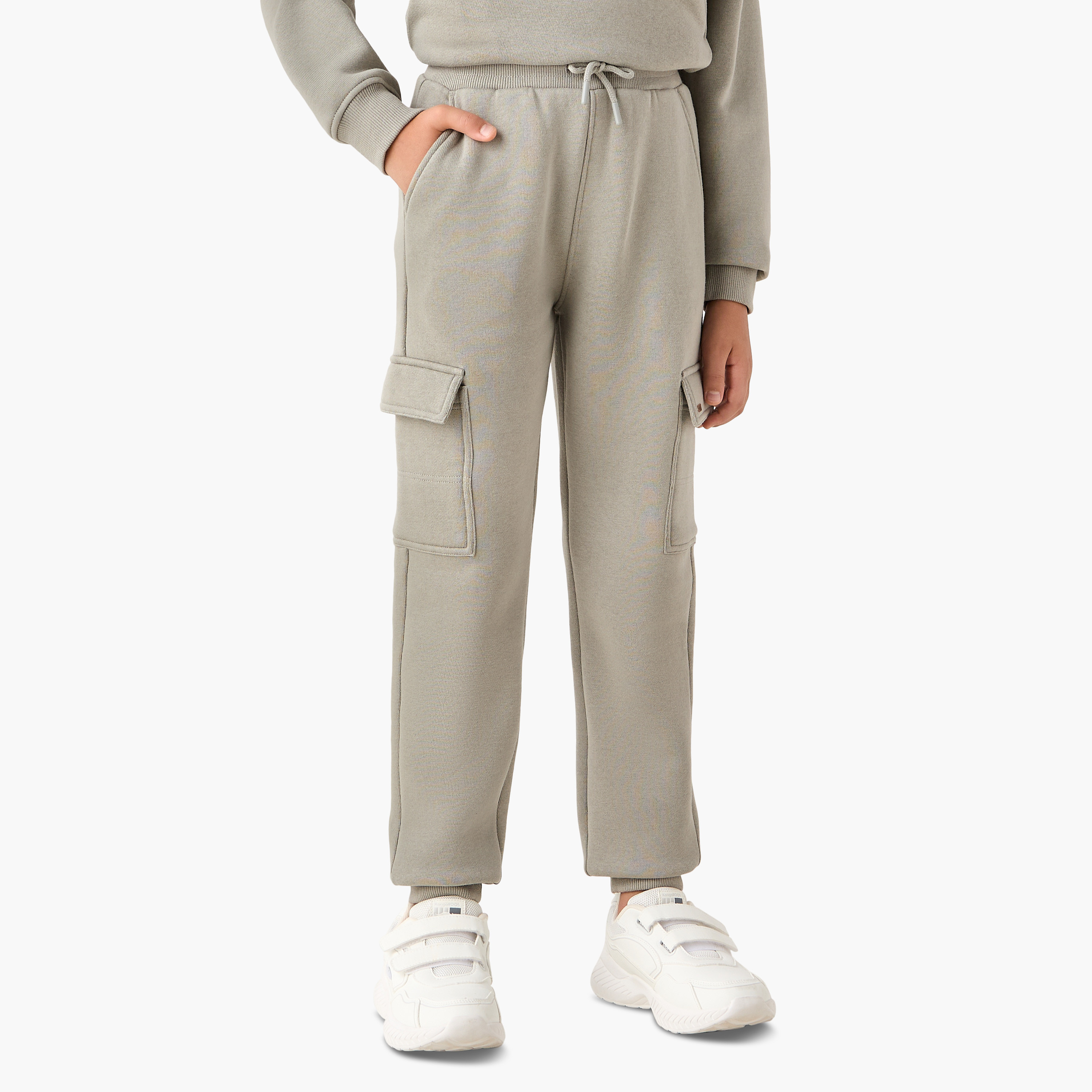 Eligo Solid High Neck Sweatshirt and Joggers Set-boys-clothing-setsandcoords-image-3