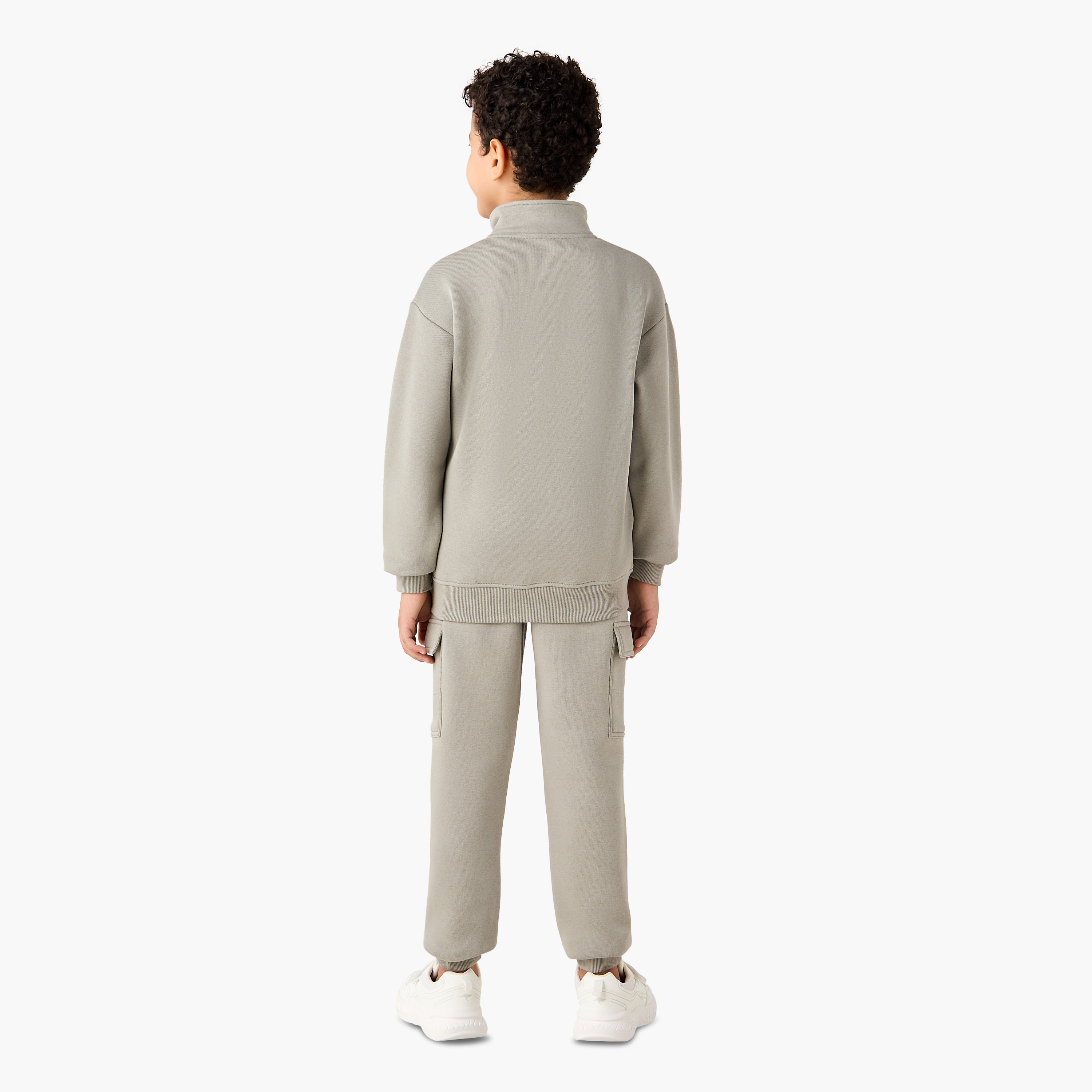 Eligo Solid High Neck Sweatshirt and Joggers Set-boys-clothing-setsandcoords-image-4
