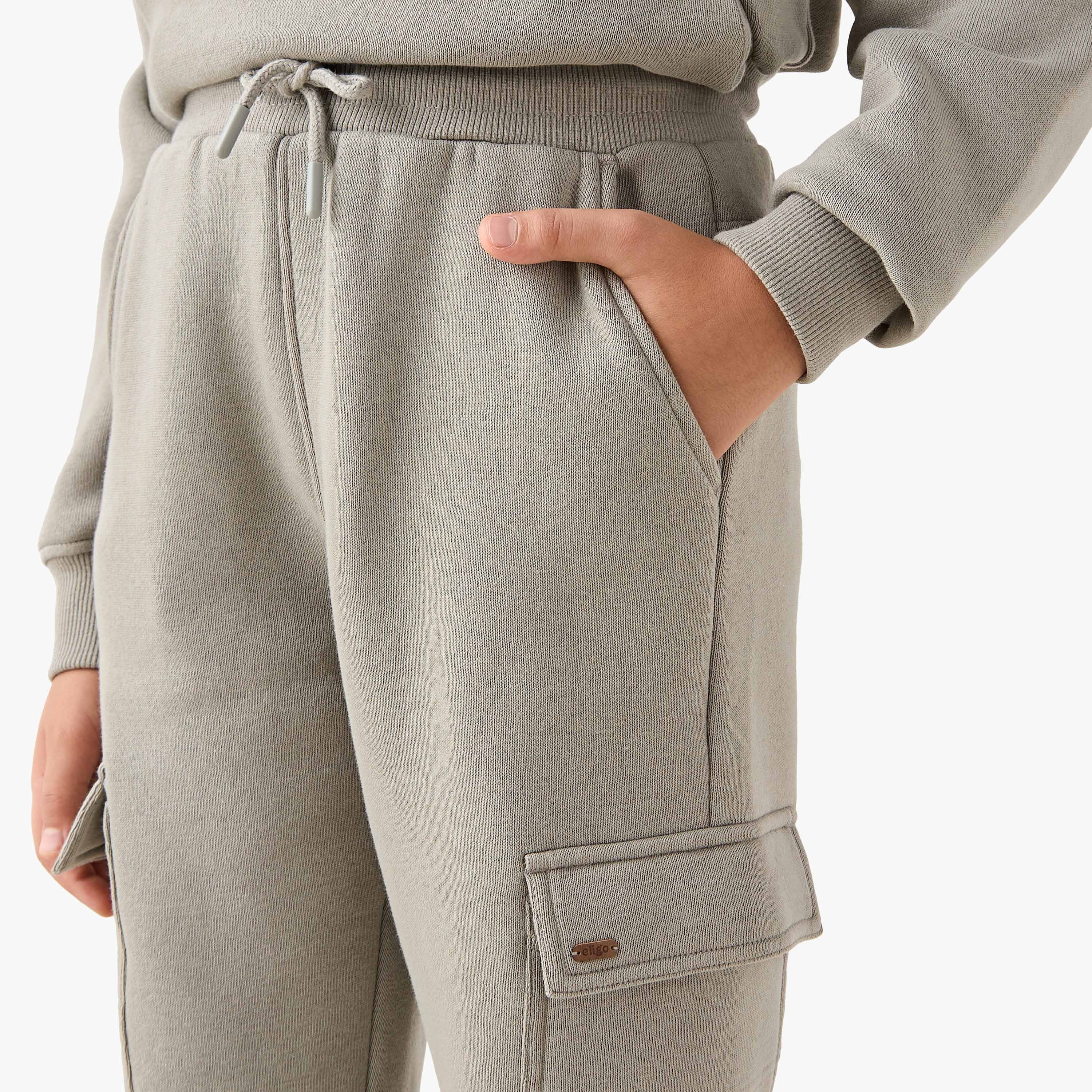 Eligo Solid High Neck Sweatshirt and Joggers Set-boys-clothing-setsandcoords-image-6
