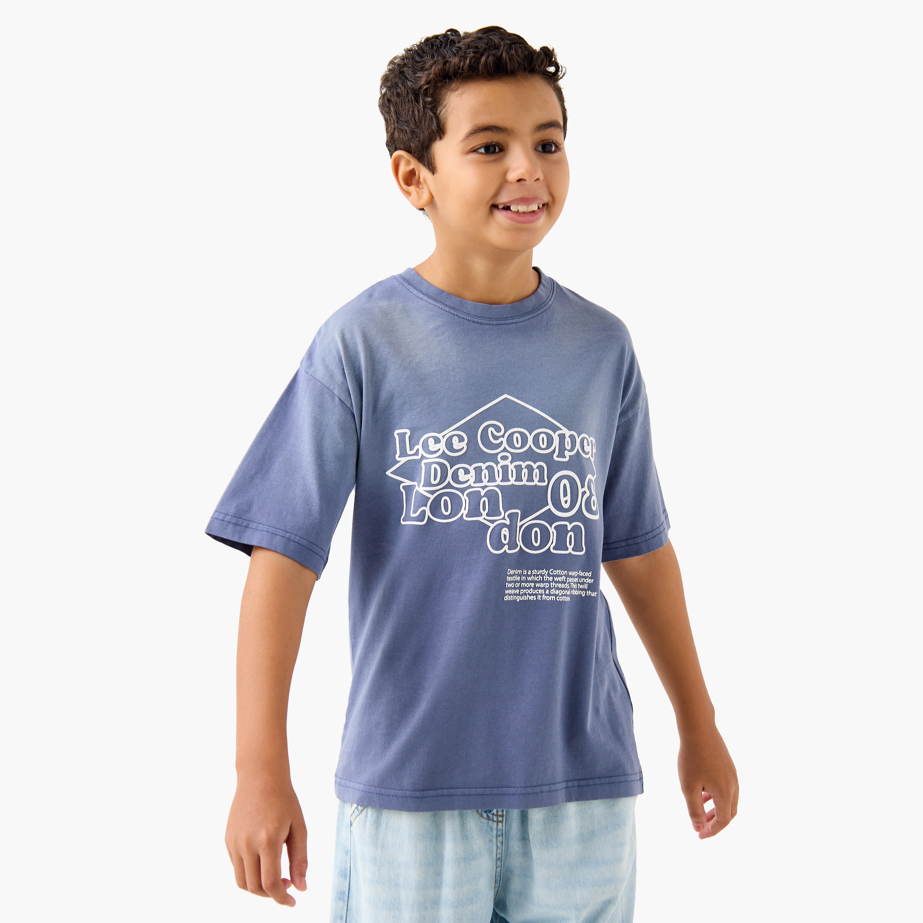 Lee Cooper Printed T-shirt with Short Sleeves-boys-clothing-tshirtsandpolos-image-1