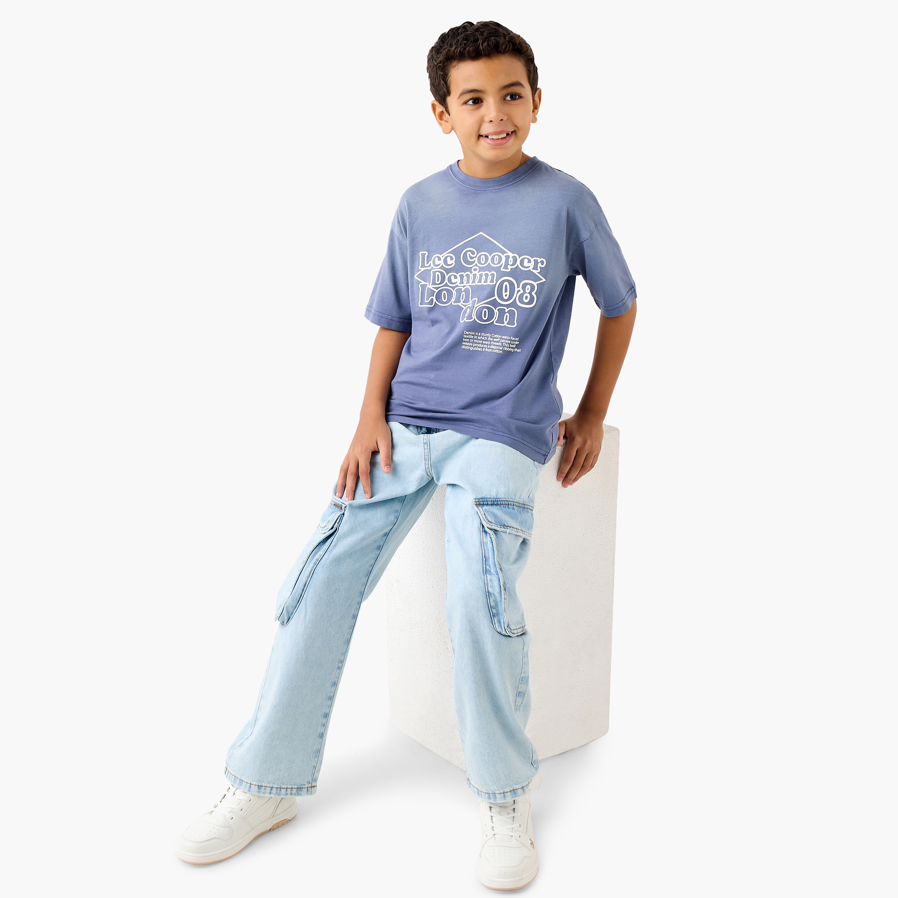 Lee Cooper Printed T-shirt with Short Sleeves-boys-clothing-tshirtsandpolos-image-2