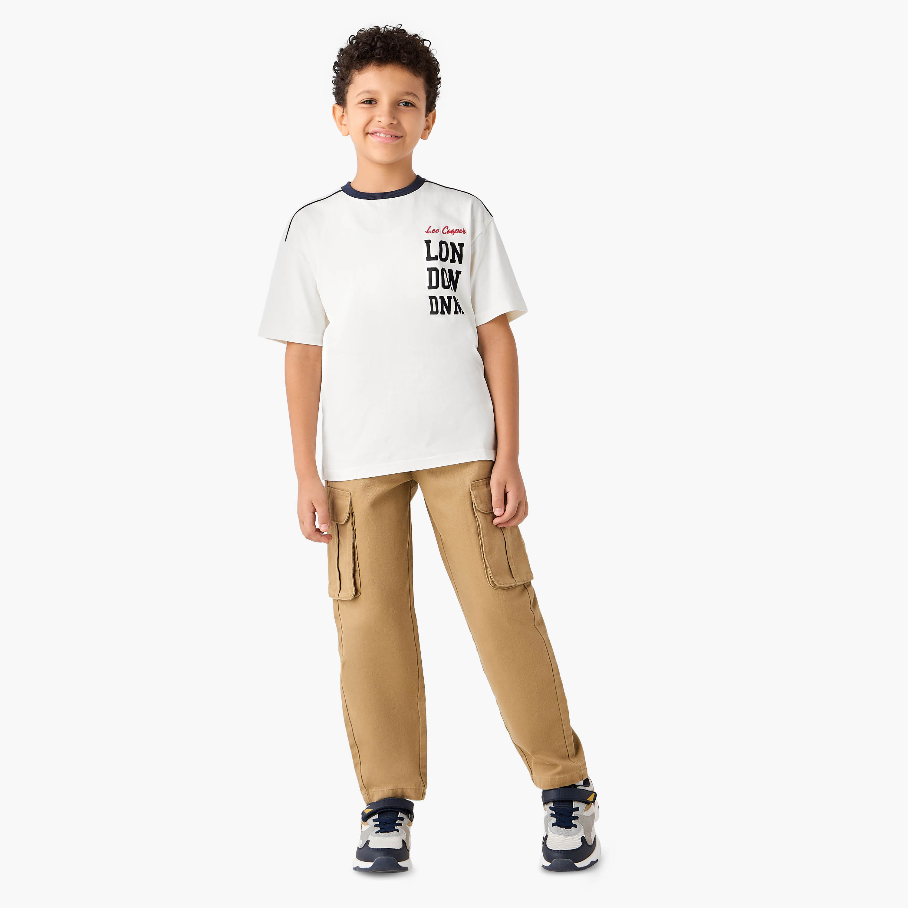 Lee Cooper Logo Embroidered T-shirt with Short Sleeves-boys-clothing-tshirtsandpolos-image-2