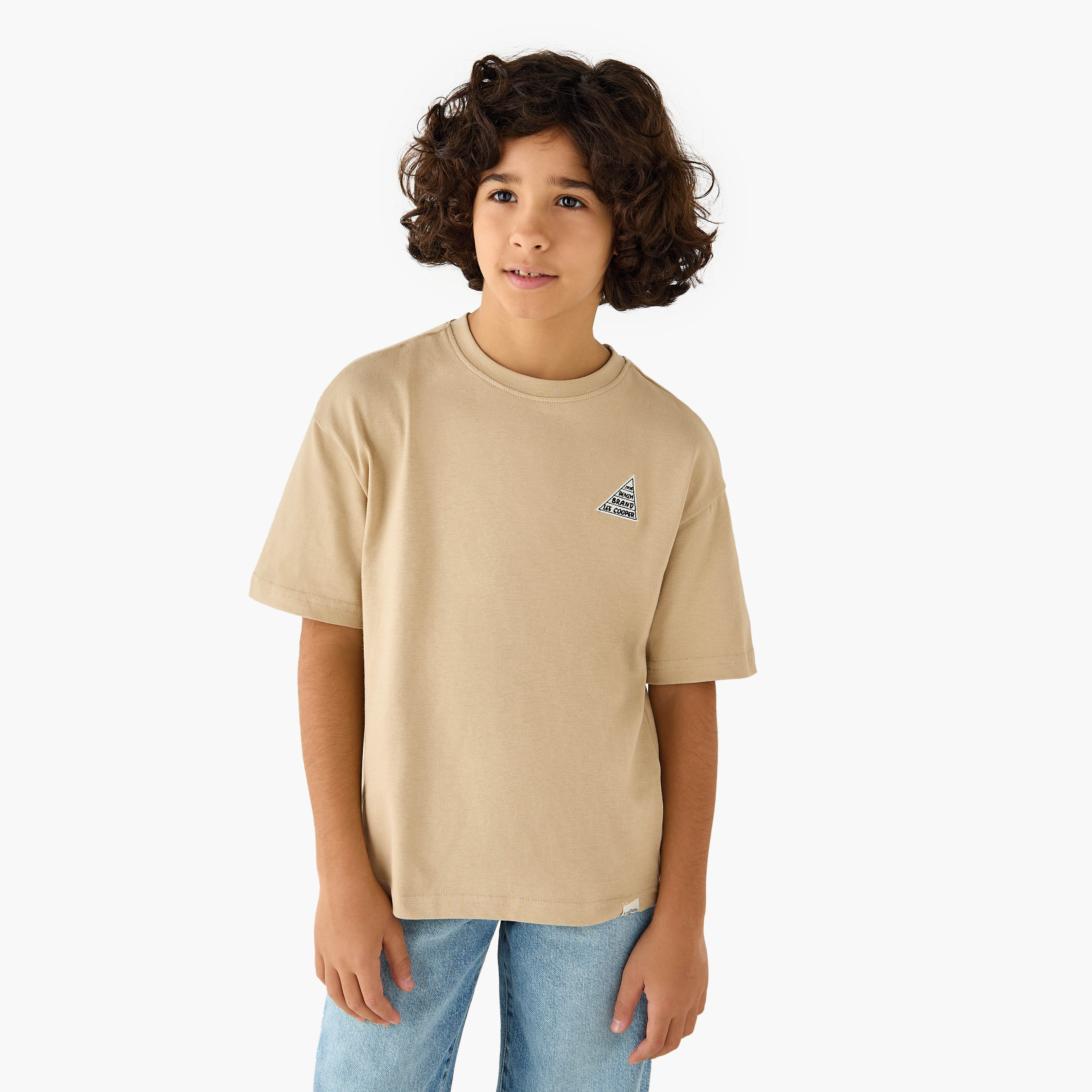 تيشيرت سادة بأكمام قصيرة من لي كوبر-boys-clothing-tshirtsandpolos-image-1