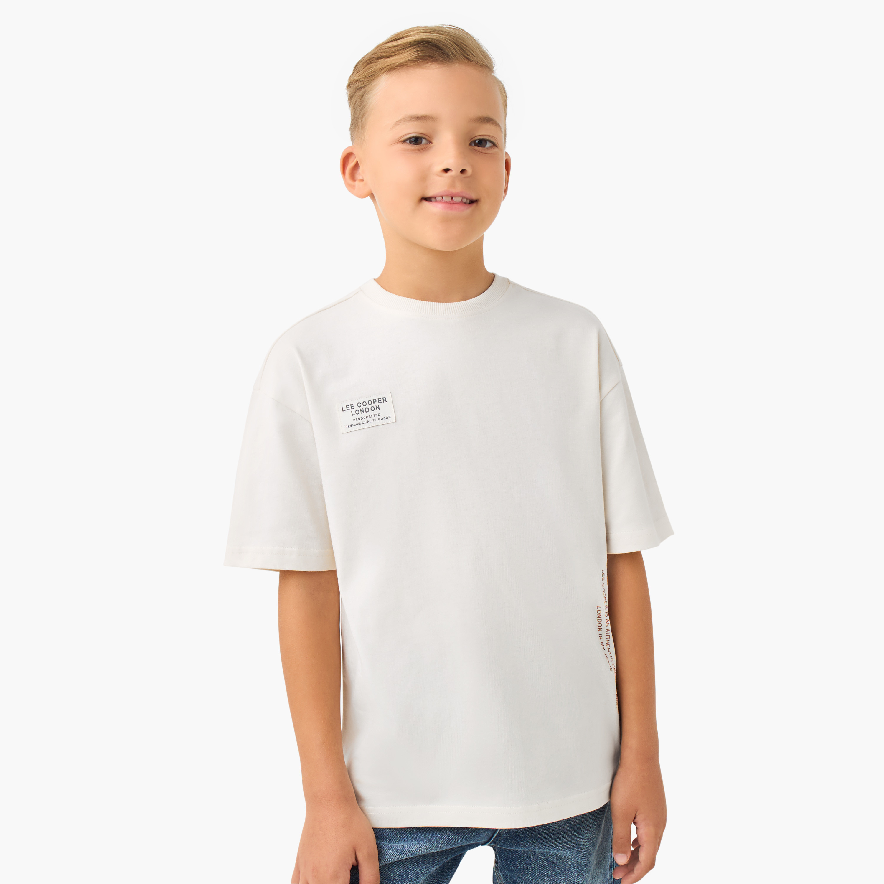 Lee Cooper Boys Crew Neck T-shirt with Logo Print - Cotton - Short Sleeves-boys-clothing-tshirtsandpolos-image-1