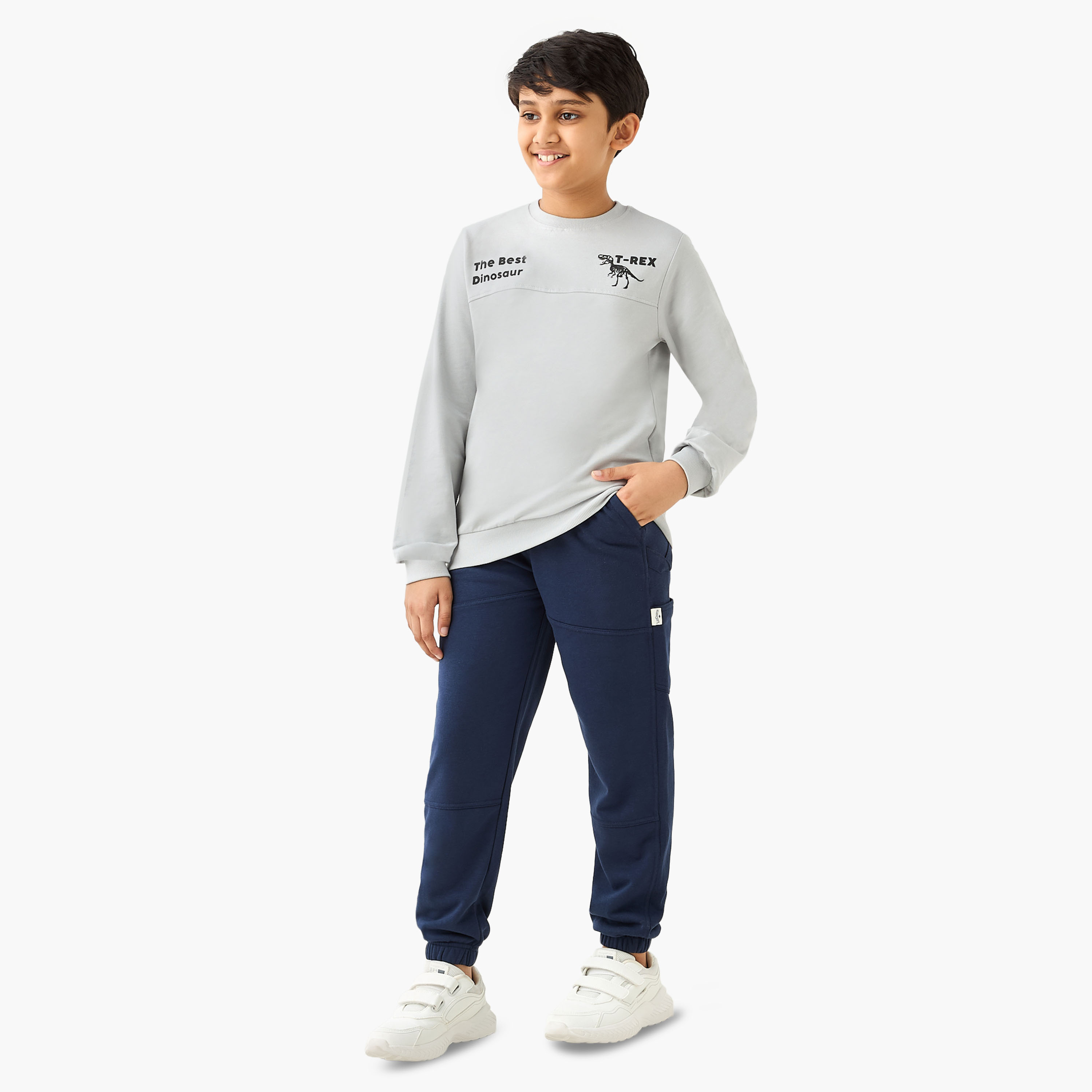 Lee Cooper Solid Joggers with Drawstring Closure and Pockets-boys-clothing-bottoms-joggersandtrackpants-image-2