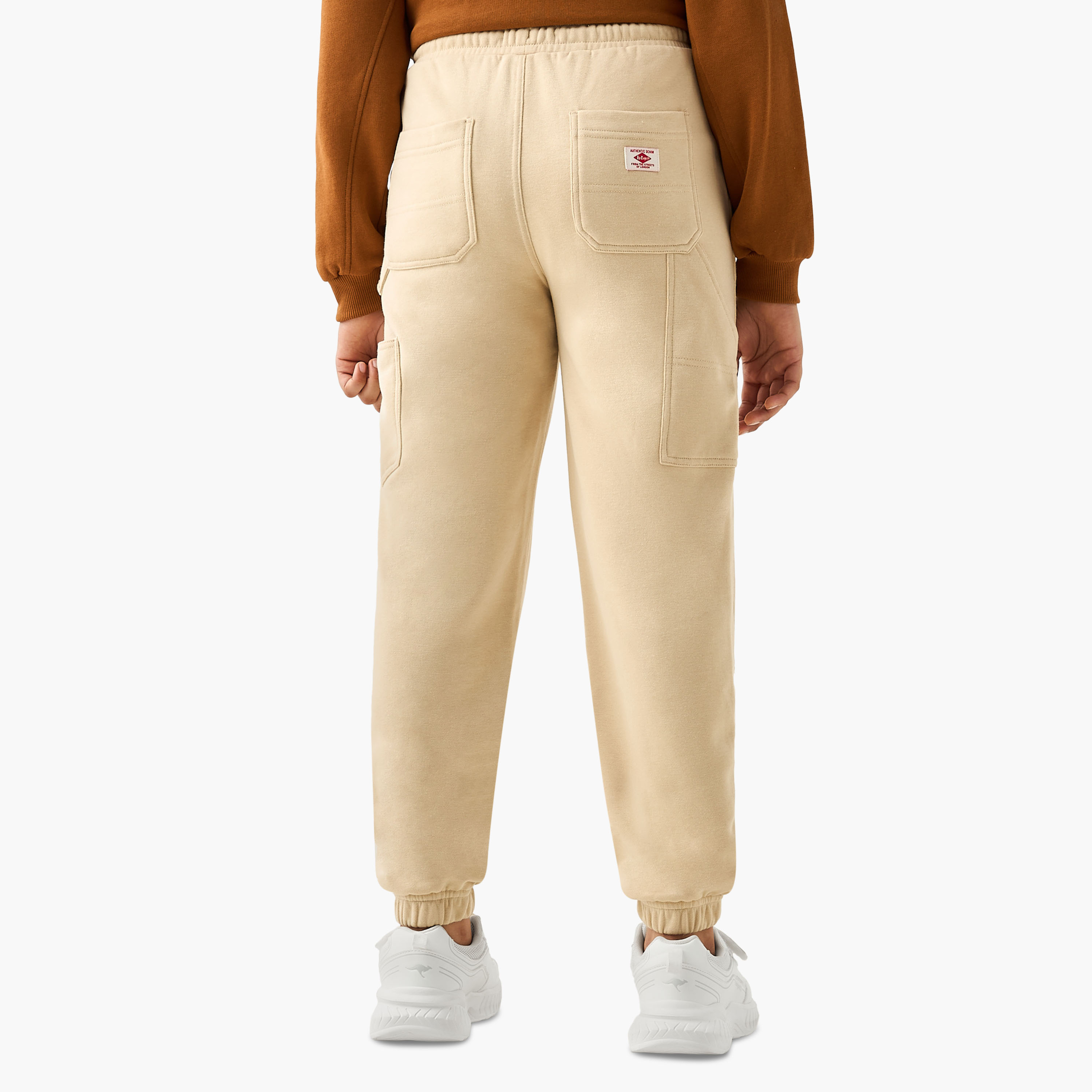 Lee Cooper Solid Joggers with Drawstring Closure and Pockets-boys-clothing-bottoms-joggersandtrackpants-image-3