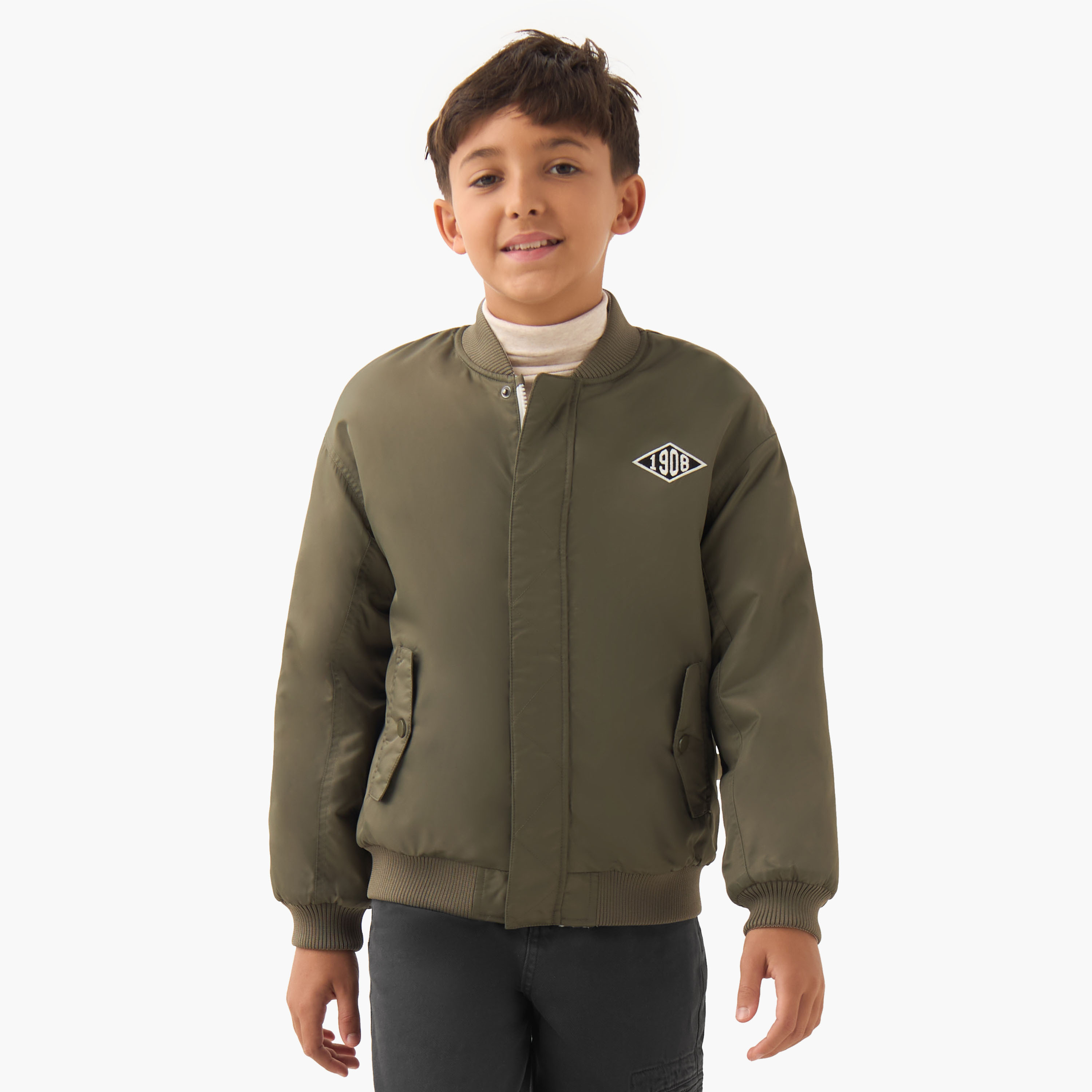 Lee Cooper Zip Through Heavy Jacket with Long Sleeves-boys-clothing-jacketsandcoats-image-1