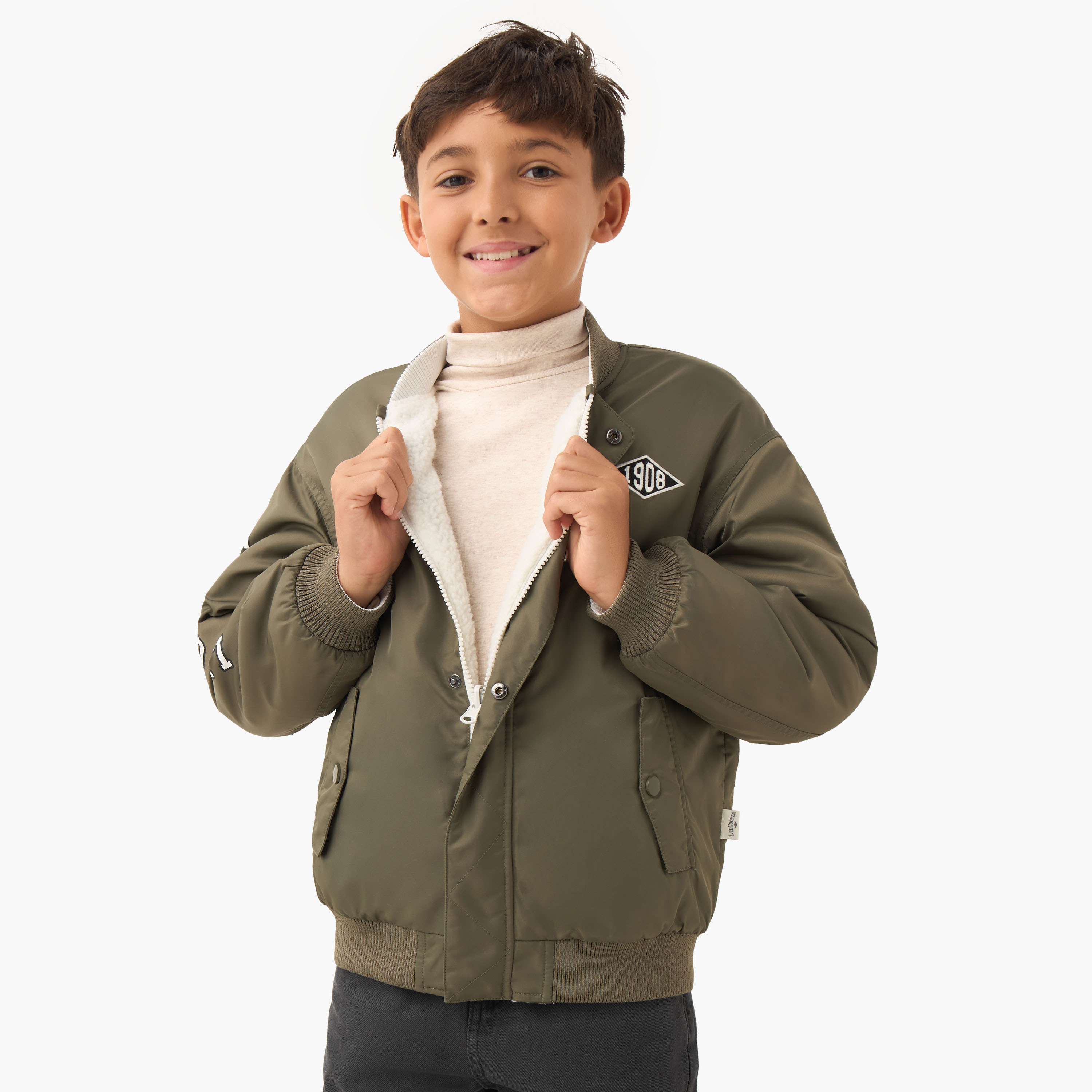 Lee Cooper Zip Through Heavy Jacket with Long Sleeves-boys-clothing-jacketsandcoats-image-2