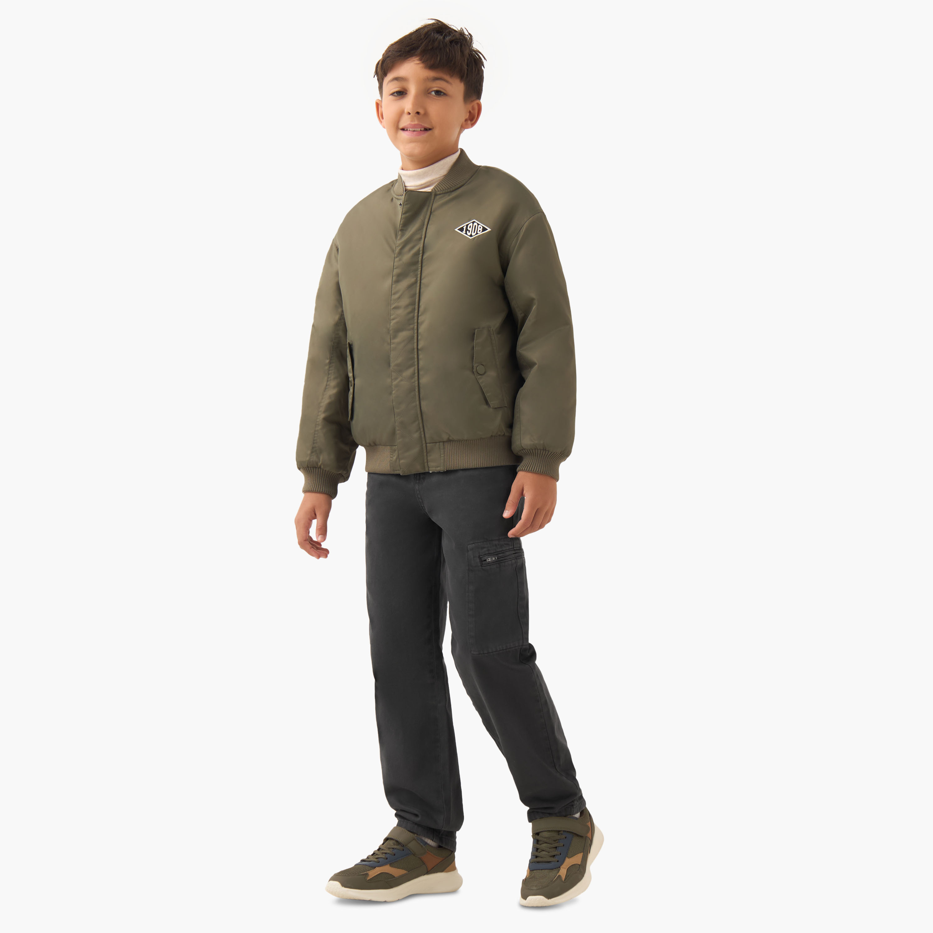Lee Cooper Zip Through Heavy Jacket with Long Sleeves-boys-clothing-jacketsandcoats-image-3