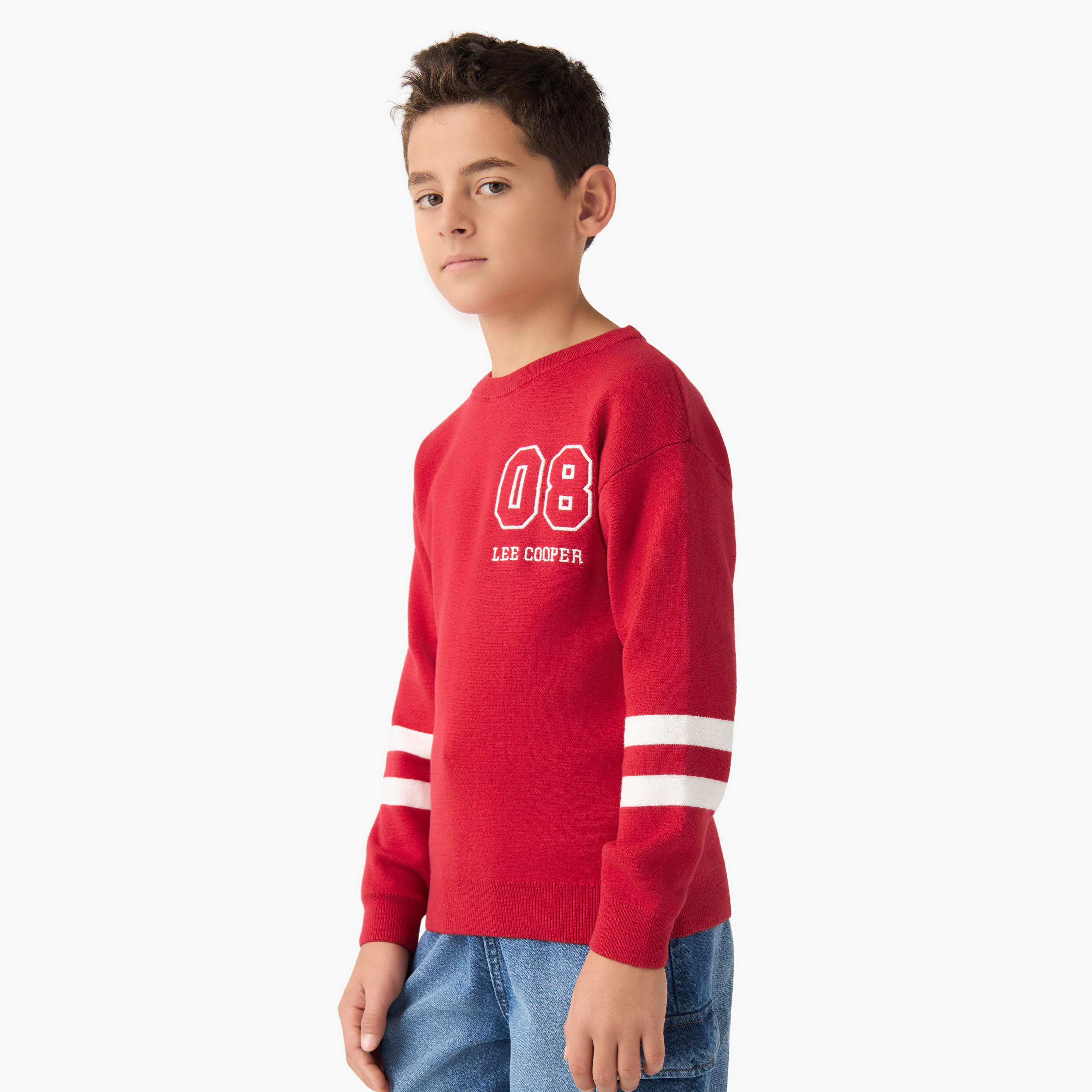 Lee Cooper Logo Embroidered Pullover with Long Sleeves-boys-clothing-jumpersandcardigans-image-1