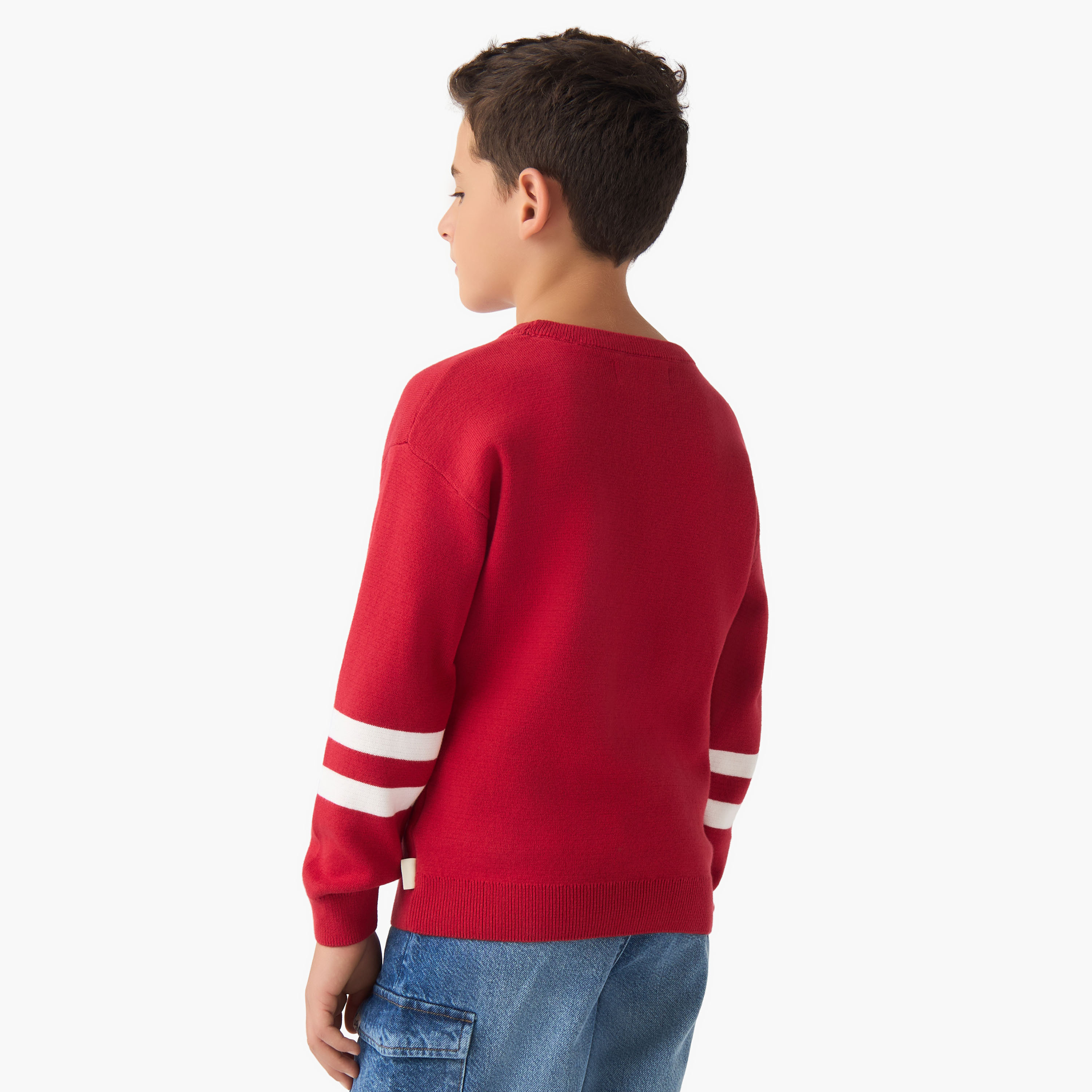 Lee Cooper Logo Embroidered Pullover with Long Sleeves-boys-clothing-jumpersandcardigans-image-3